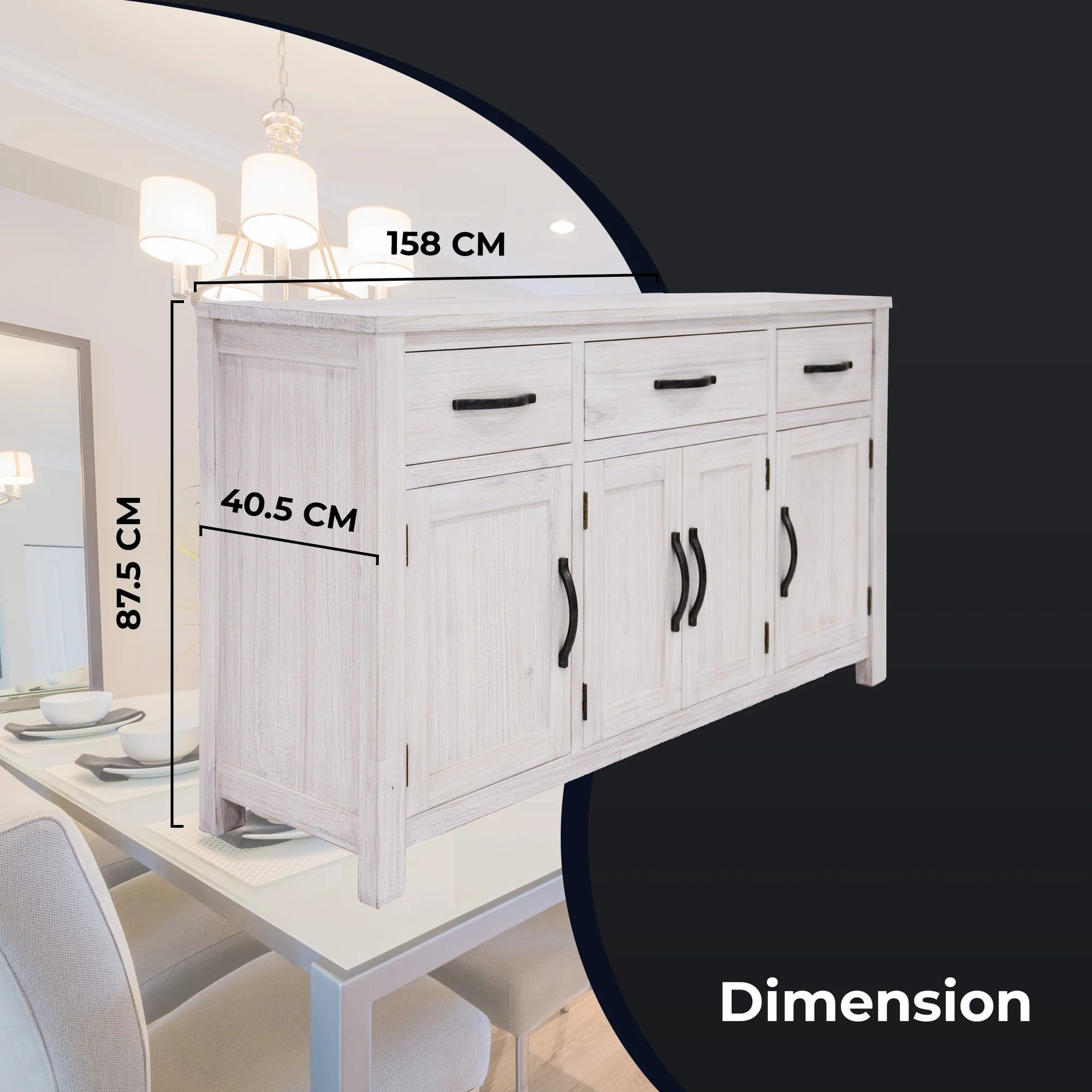 Foxglove 158cm Buffet Table - Image 3