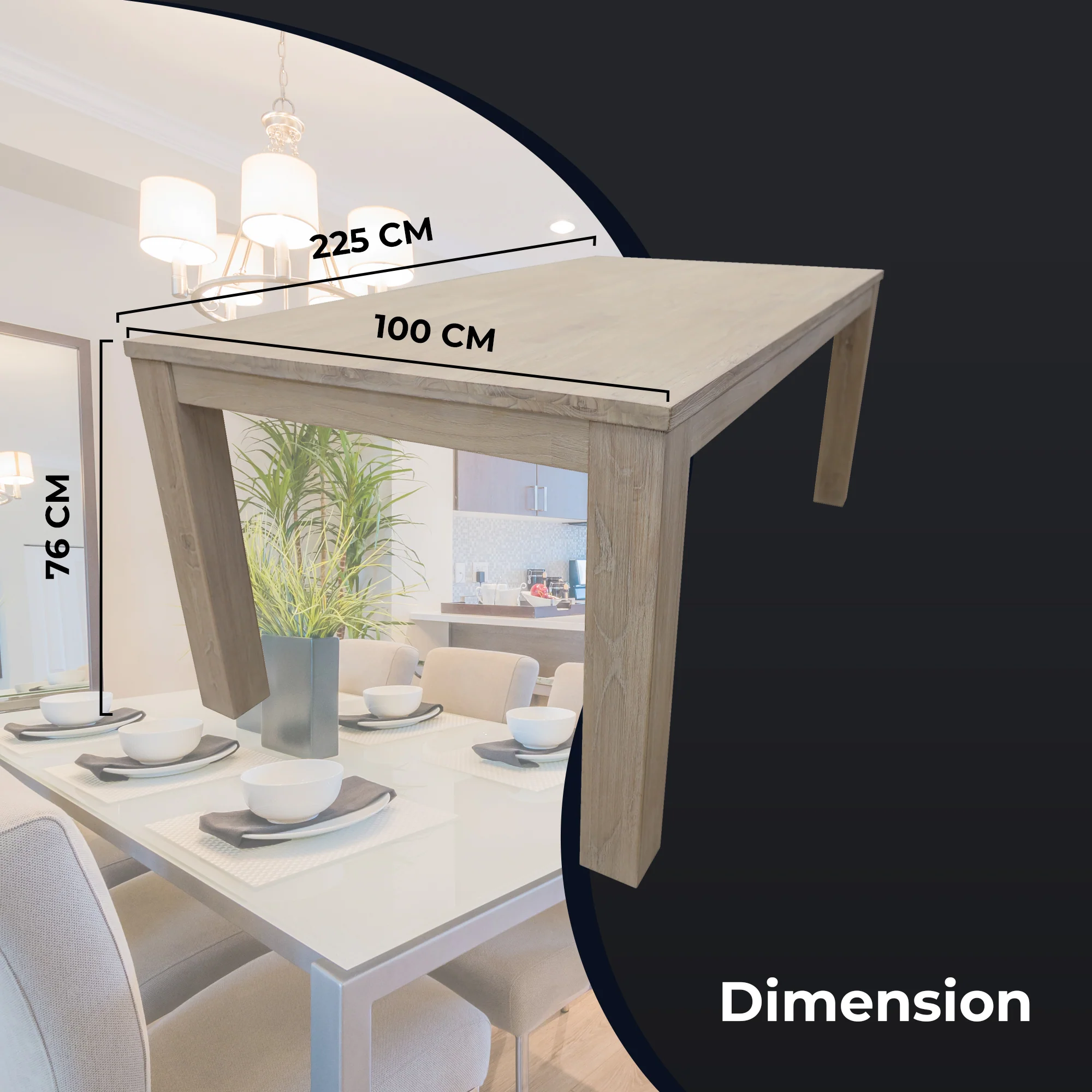 Foxglove 225cm Dining Table - Image 3