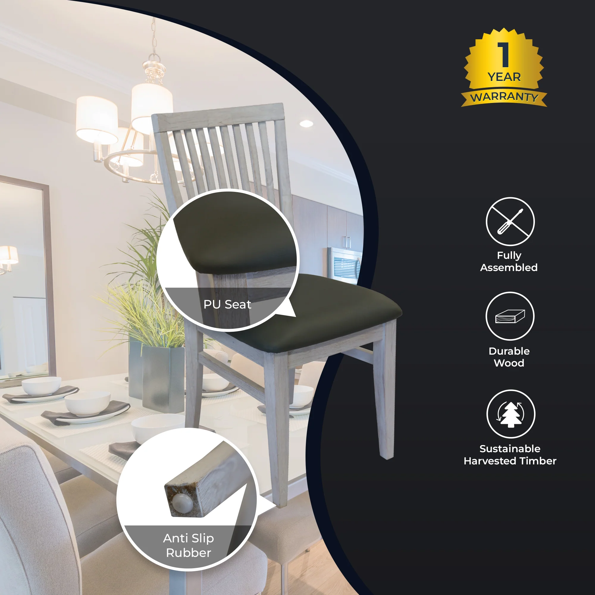 Foxglove 2pc Set Dining Chair - Image 4