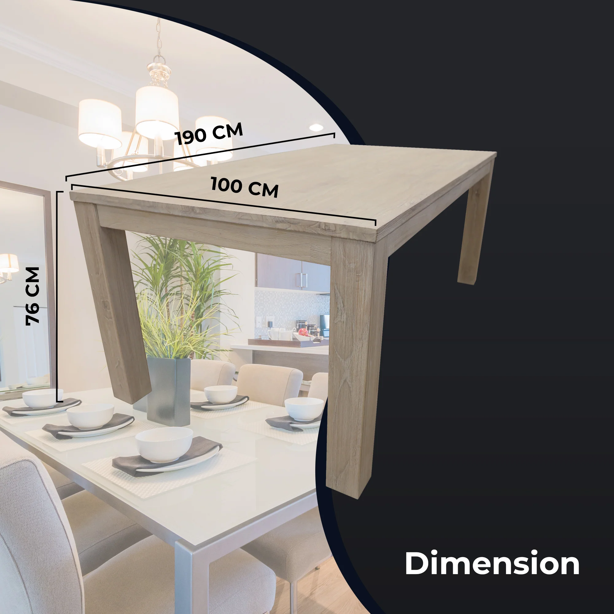 Foxglove 7pc 190cm Dining Table Chair Set - Image 4