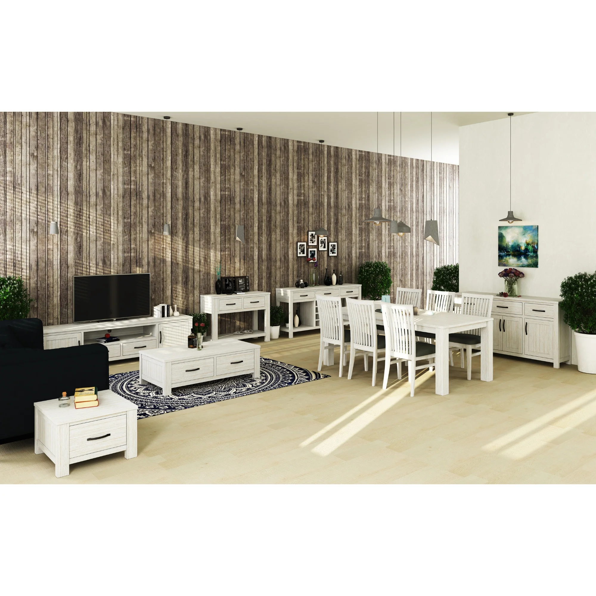 Foxglove 7pc 190cm Dining Table Chair Set - Image 8