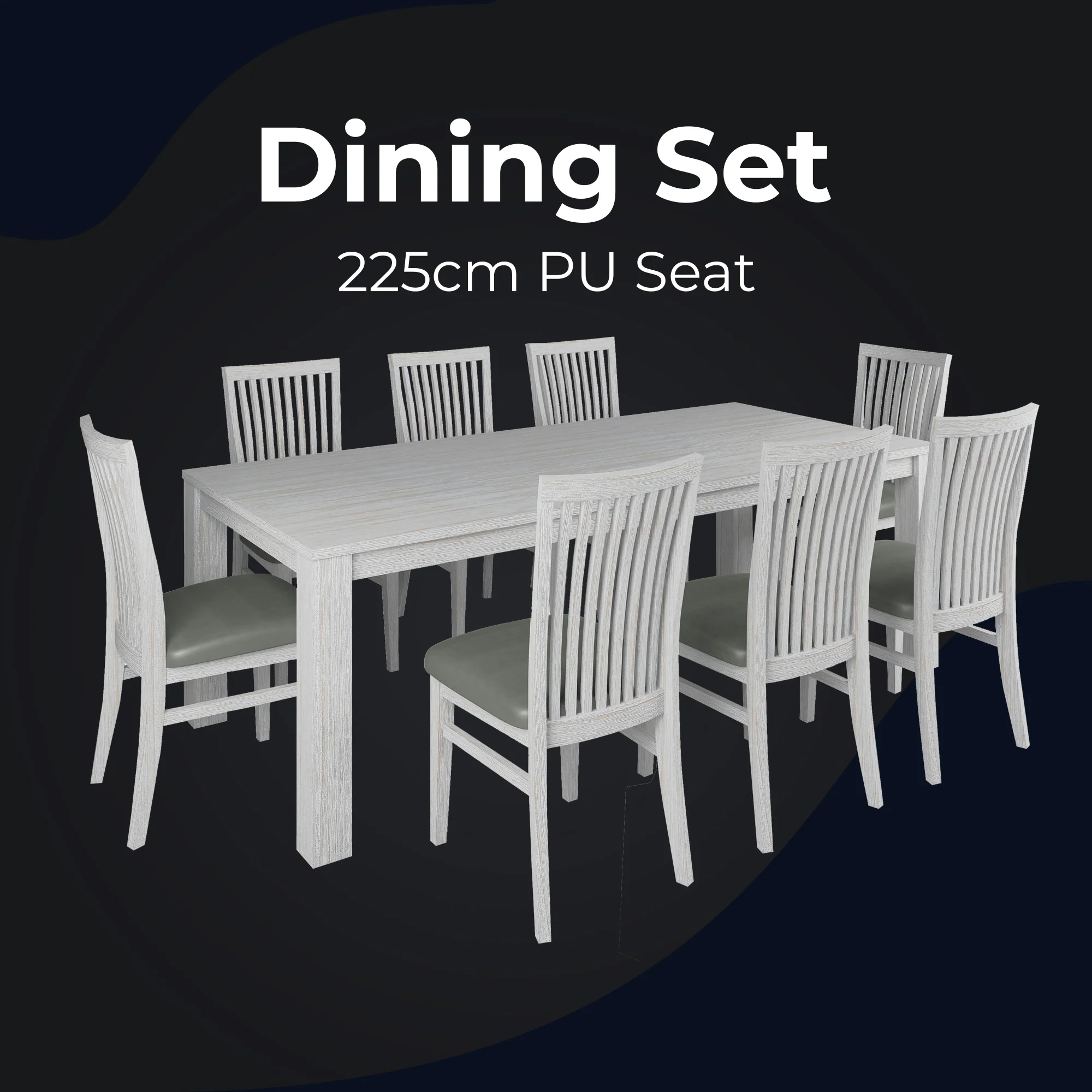 Foxglove 9pc 225cm Dining Table Chair Set - Image 2