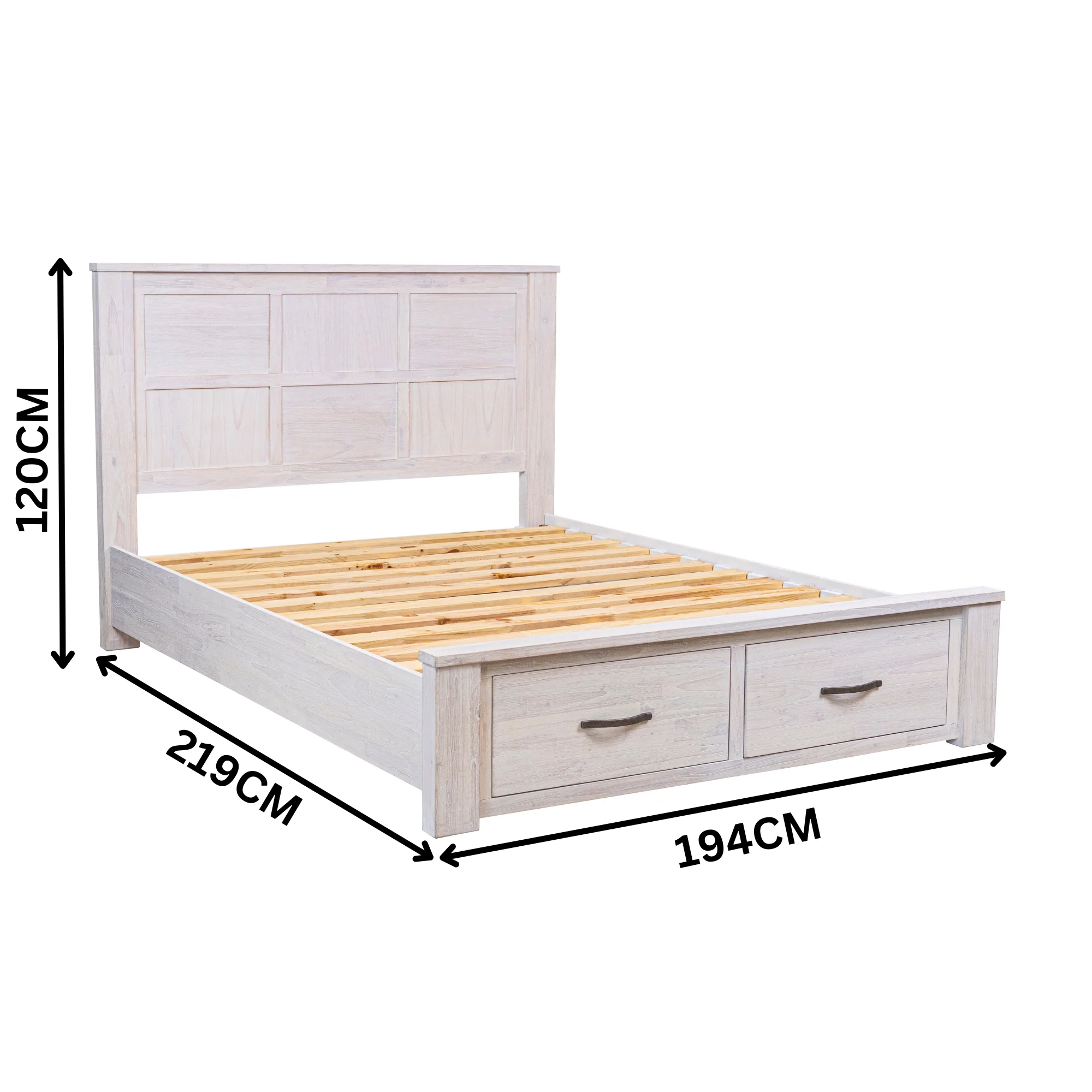 Foxglove King Bed Frame Storage Drawer White - Image 2