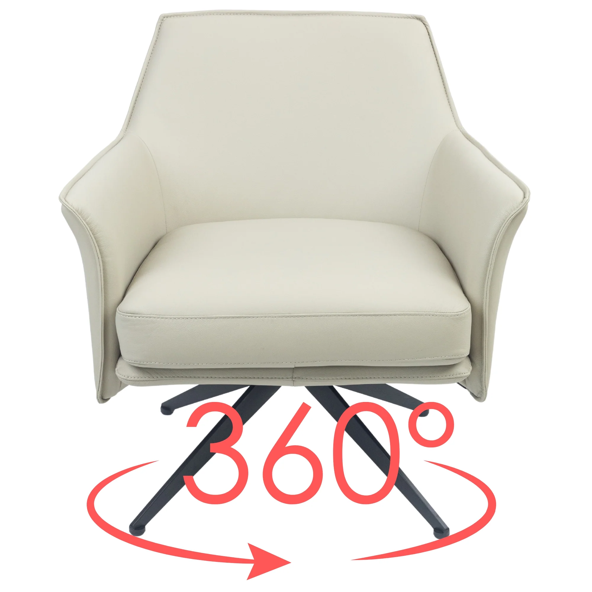 Freya Leather Swivel Occasional Chair - Image 3