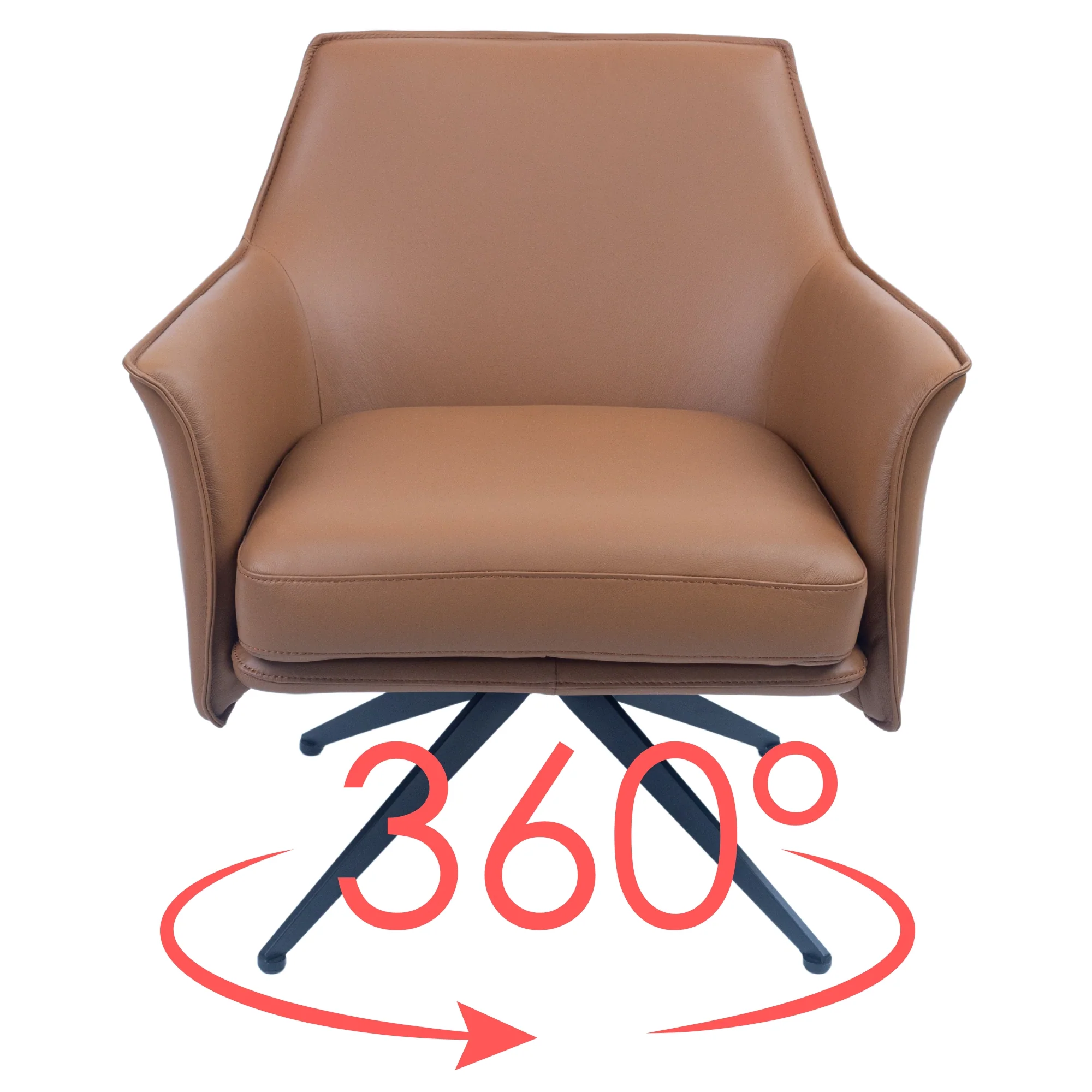 Freya Leather Swivel Occasional Chair - Image 8