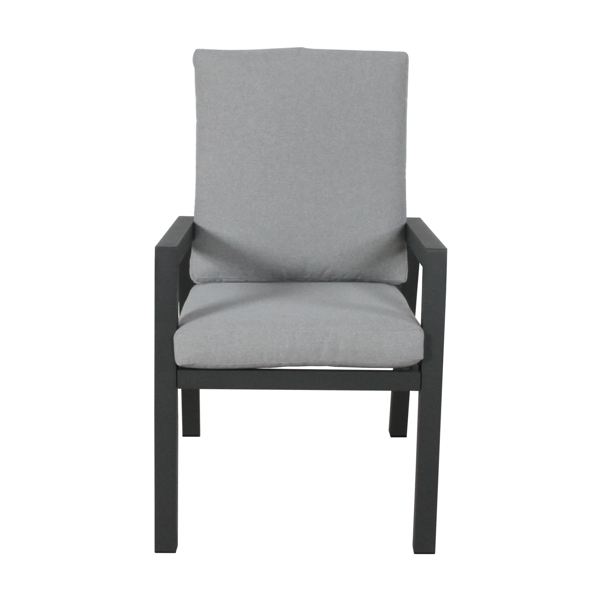 Furano 2pc Set Aluminium Outdoor Dining Chair Gunmetal Grey - Image 4