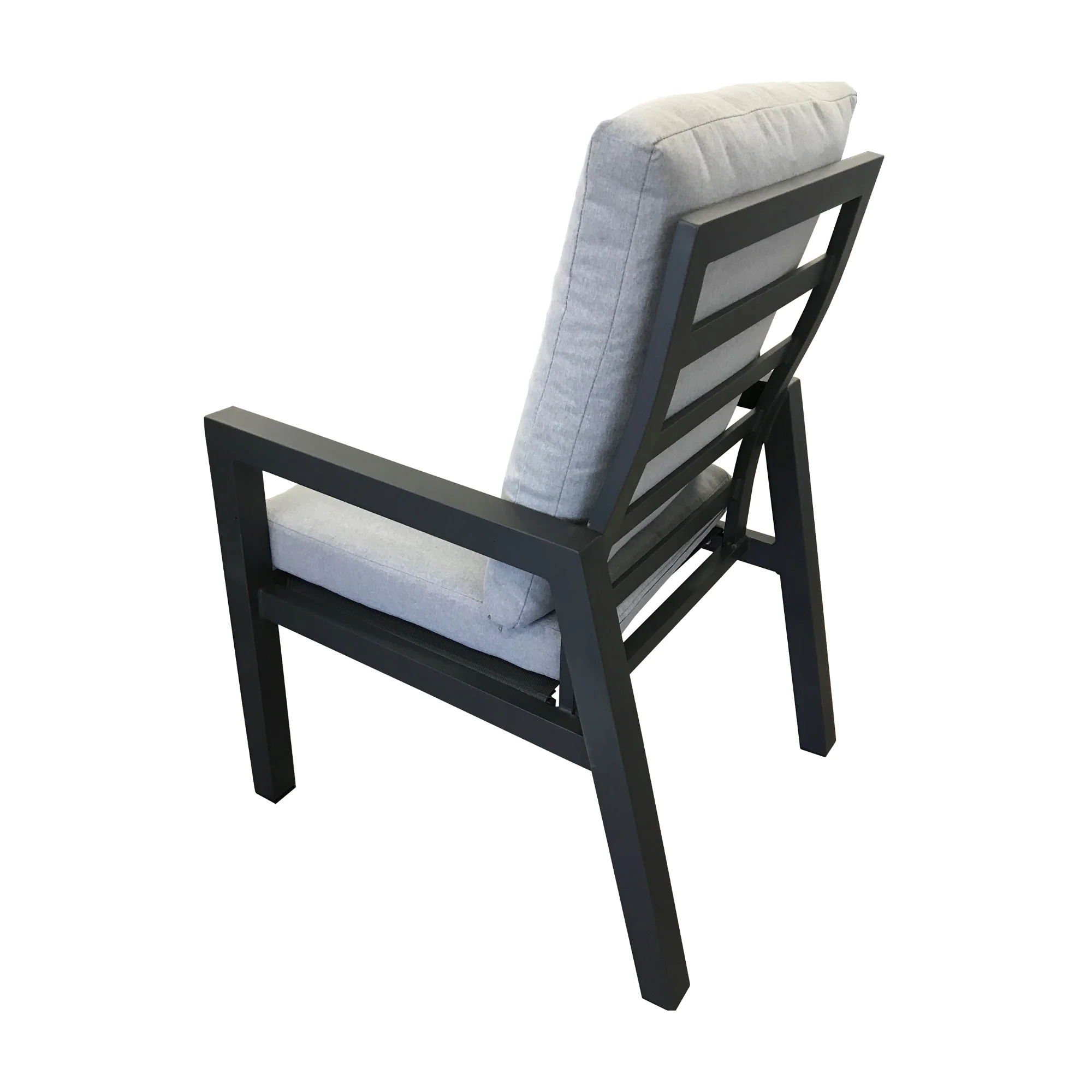 Furano 2pc Set Aluminium Outdoor Dining Chair Gunmetal Grey - Image 5