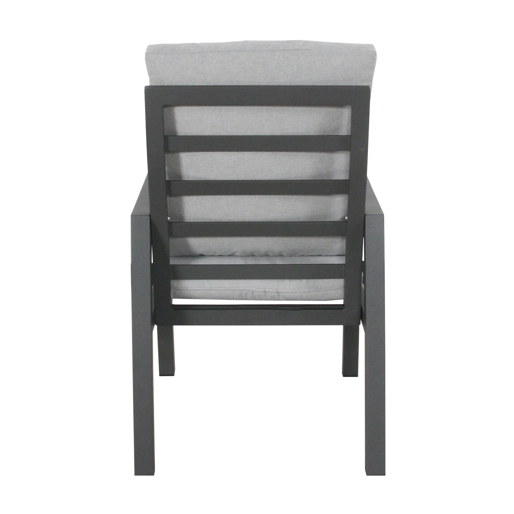Furano 2pc Set Aluminium Outdoor Dining Chair Gunmetal Grey - Image 6