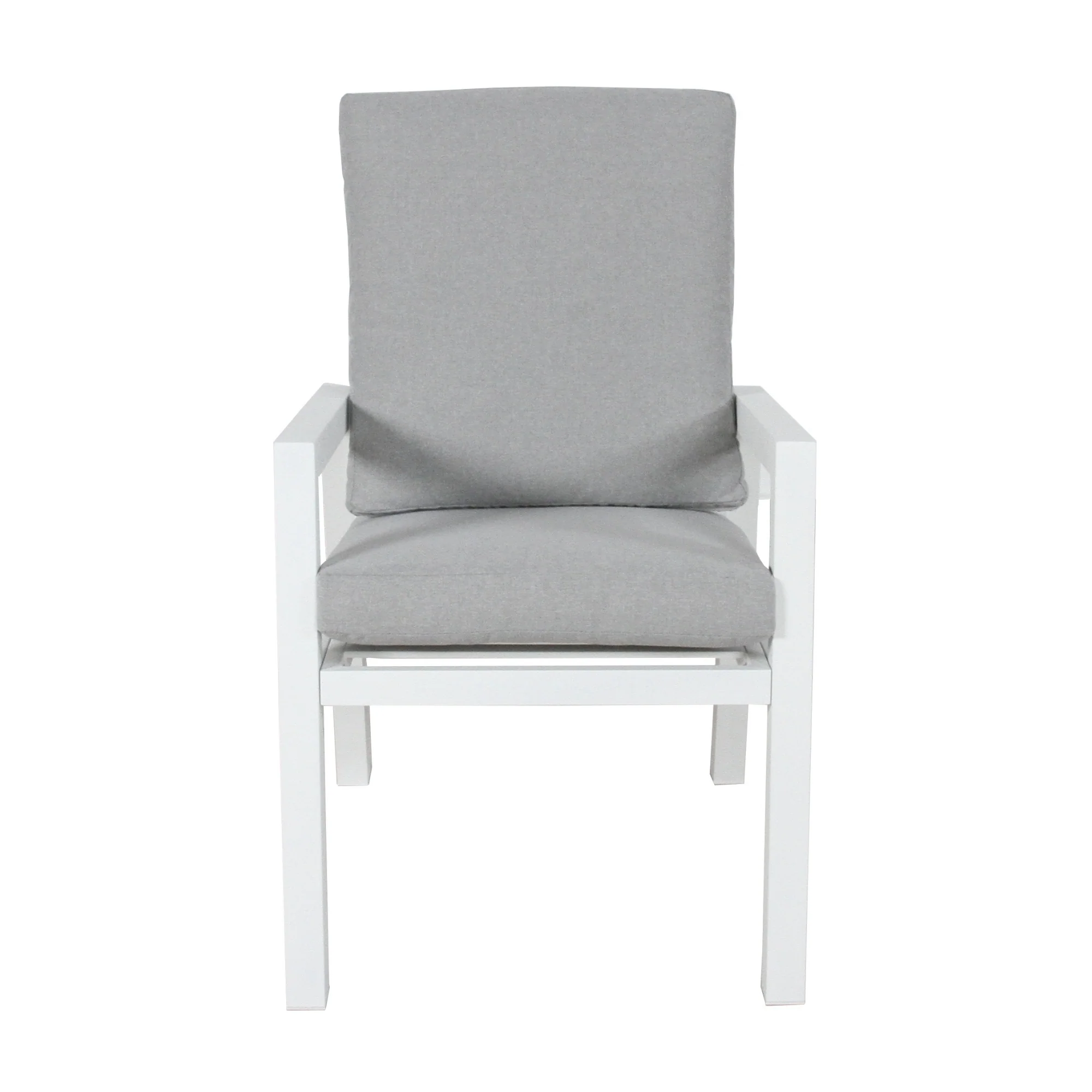 Furano 2pc Set Aluminium Outdoor Dining Chair White - Image 4