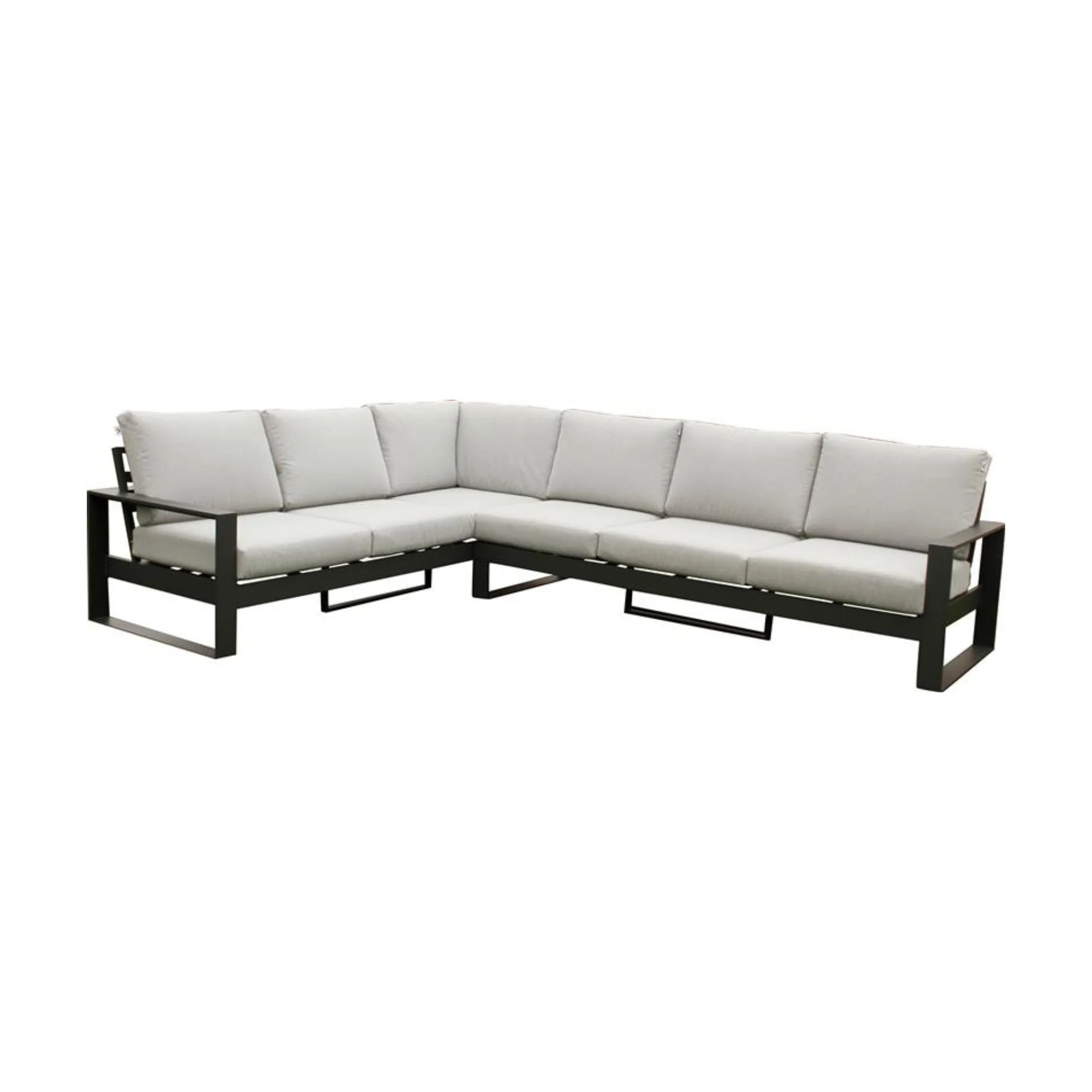 Furano 5 Seater Aluminium Outdoor Corner Lounge Gunmetal Grey - Image 2