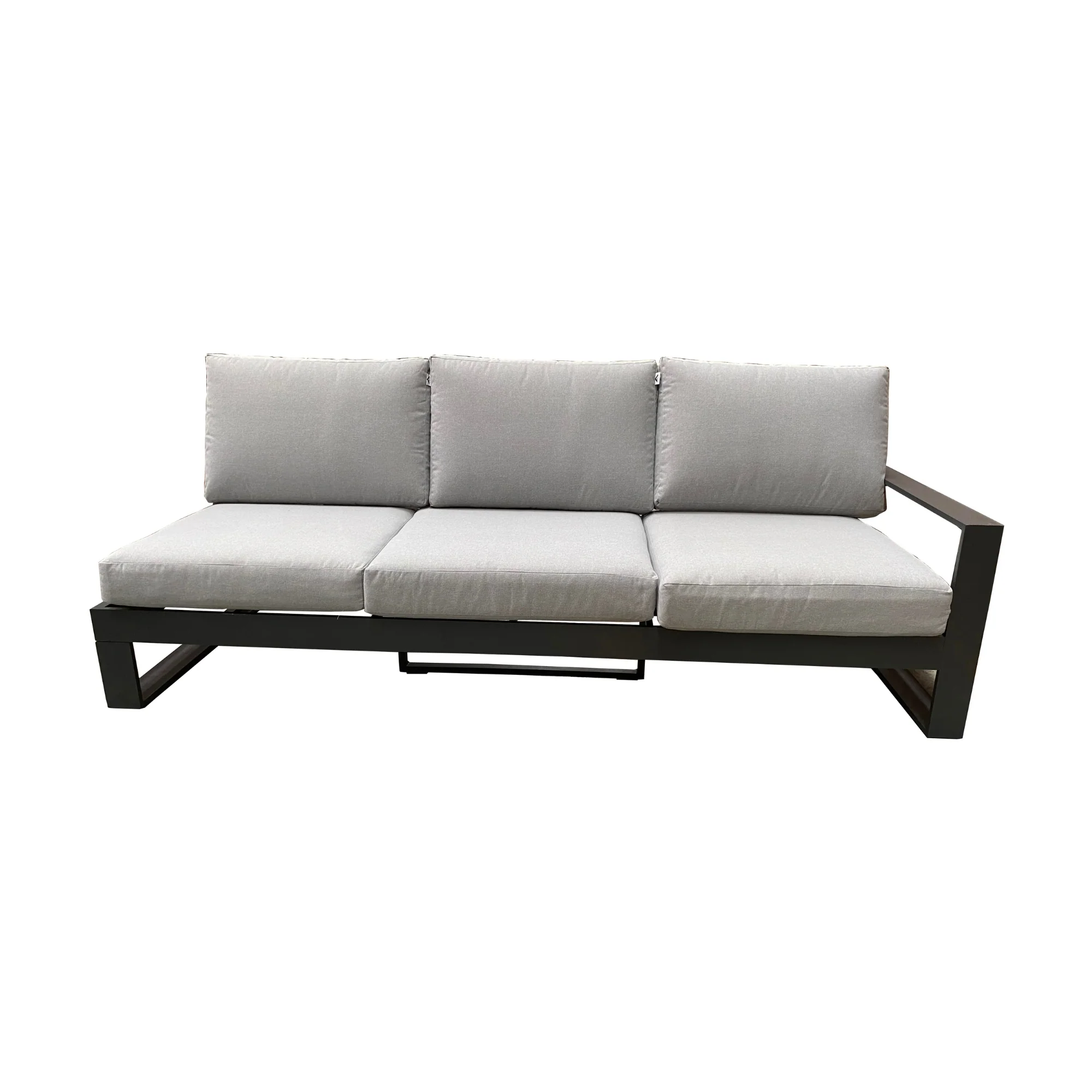 Furano 5 Seater Aluminium Outdoor Corner Lounge Gunmetal Grey - Image 4