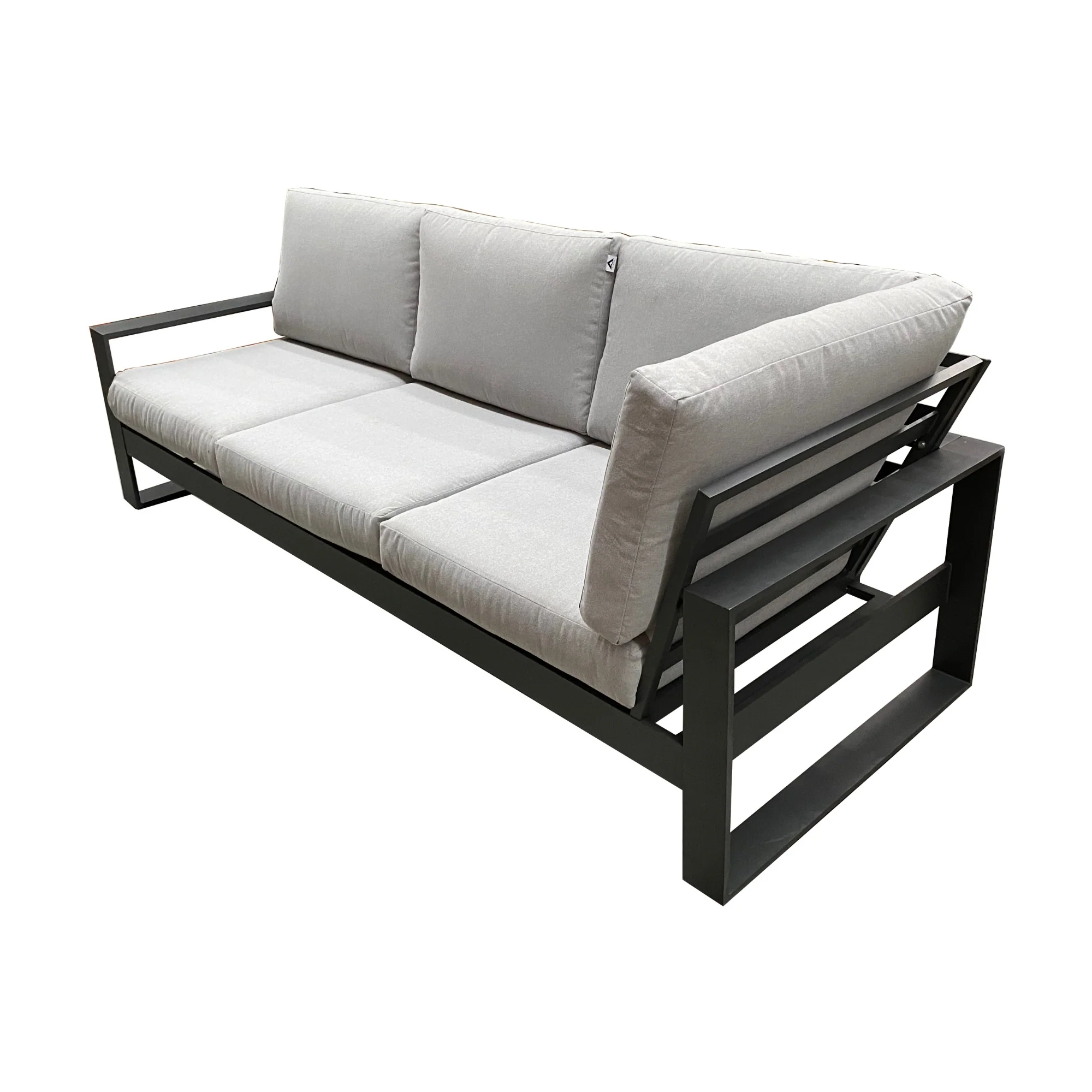 Furano 5 Seater Aluminium Outdoor Corner Lounge Gunmetal Grey - Image 5