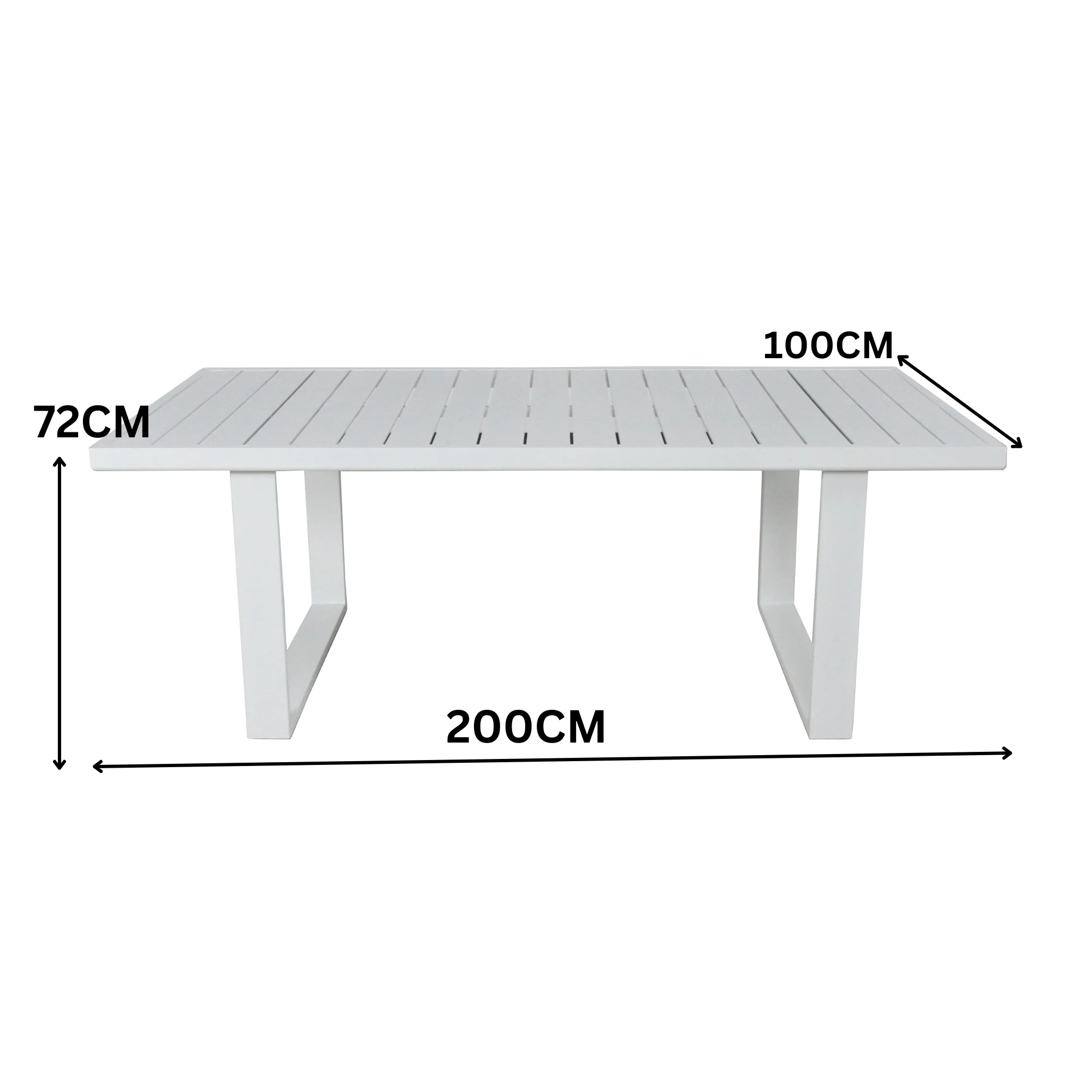 Furano 7pc Set Aluminium Outdoor Dining 200cm Table Chair White - Image 4
