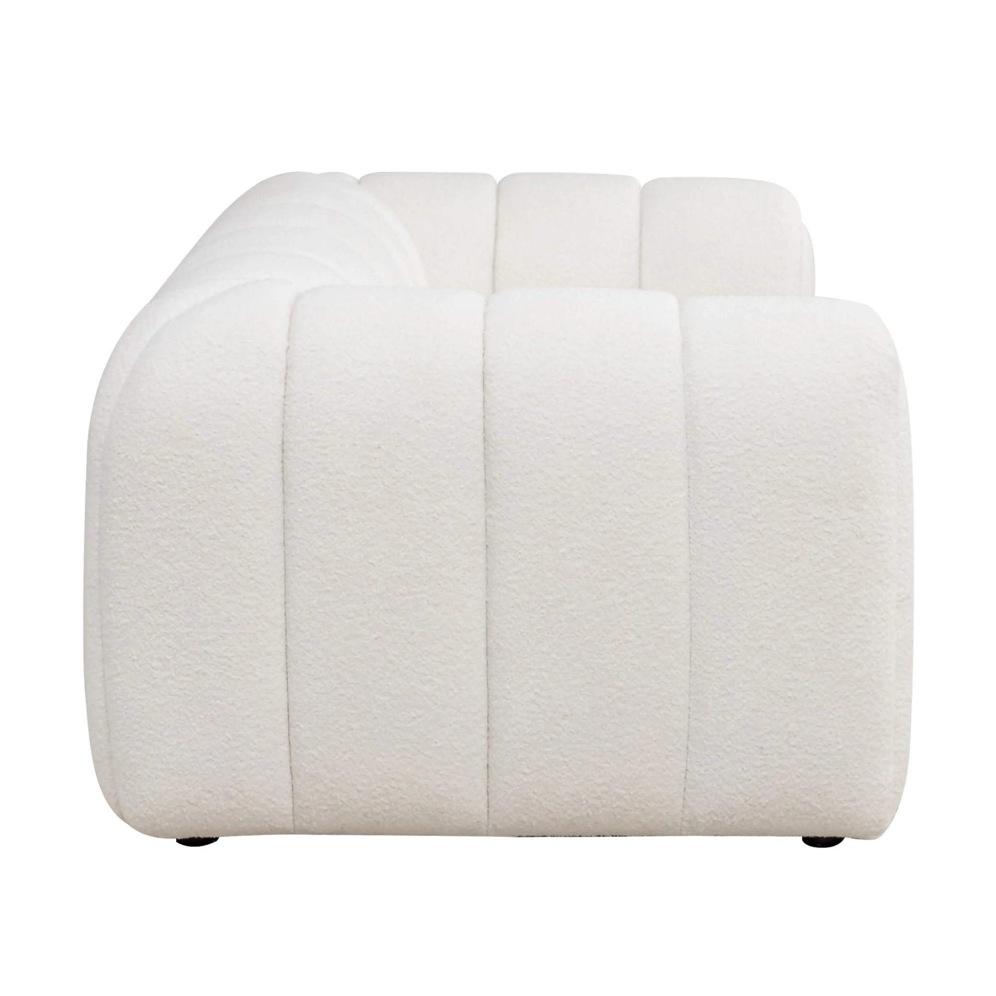 Gabriella 2 Seater Sofa Woven Fabric Boucle White - Image 4