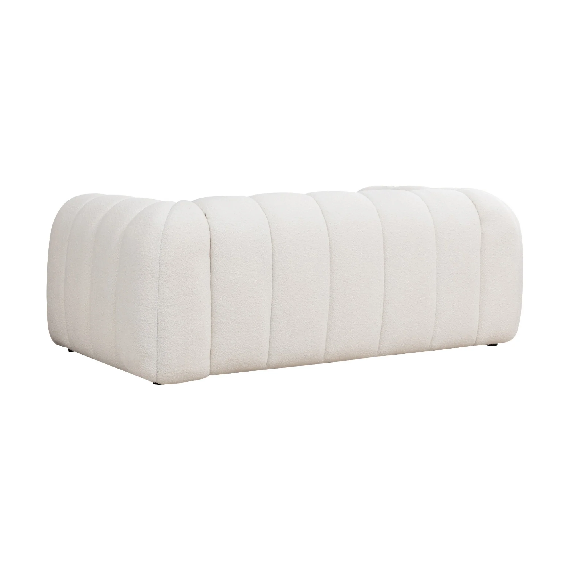 Gabriella 2 Seater Sofa Woven Fabric Boucle White - Image 5