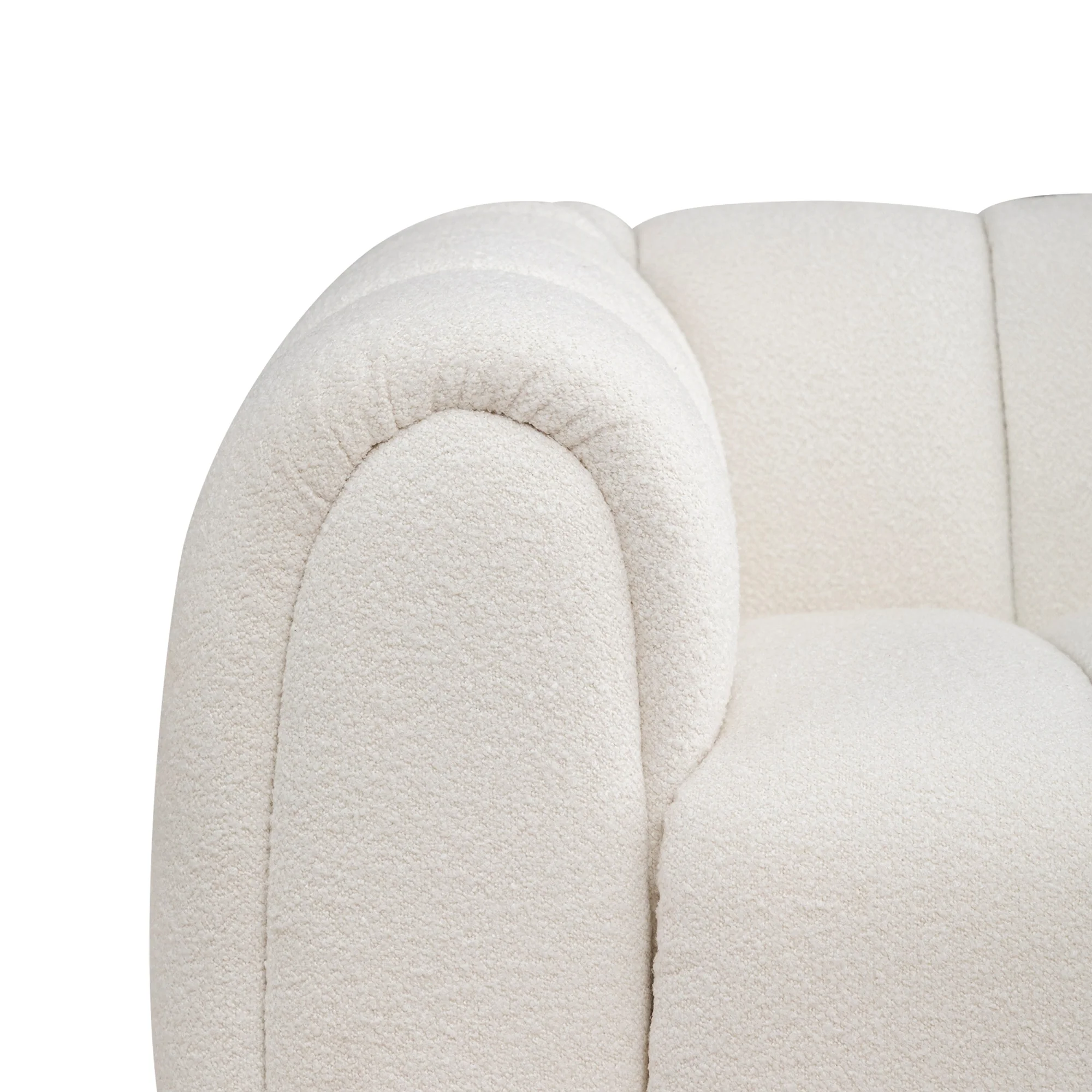 Gabriella 2 Seater Sofa Woven Fabric Boucle White - Image 7
