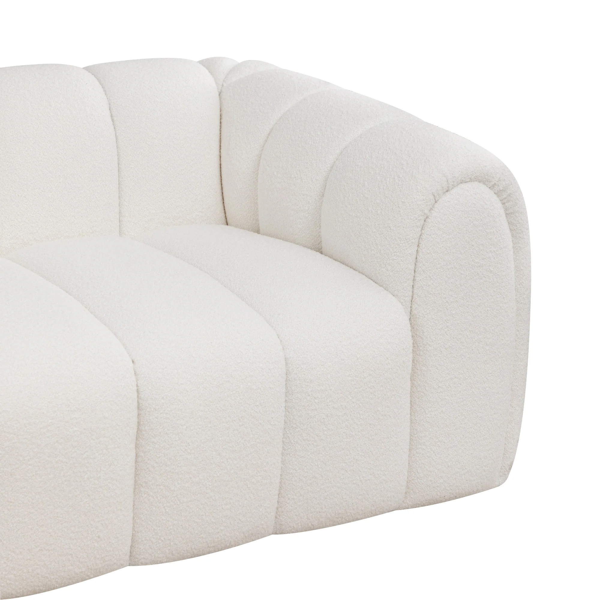 Gabriella 2 Seater Sofa Woven Fabric Boucle White - Image 8