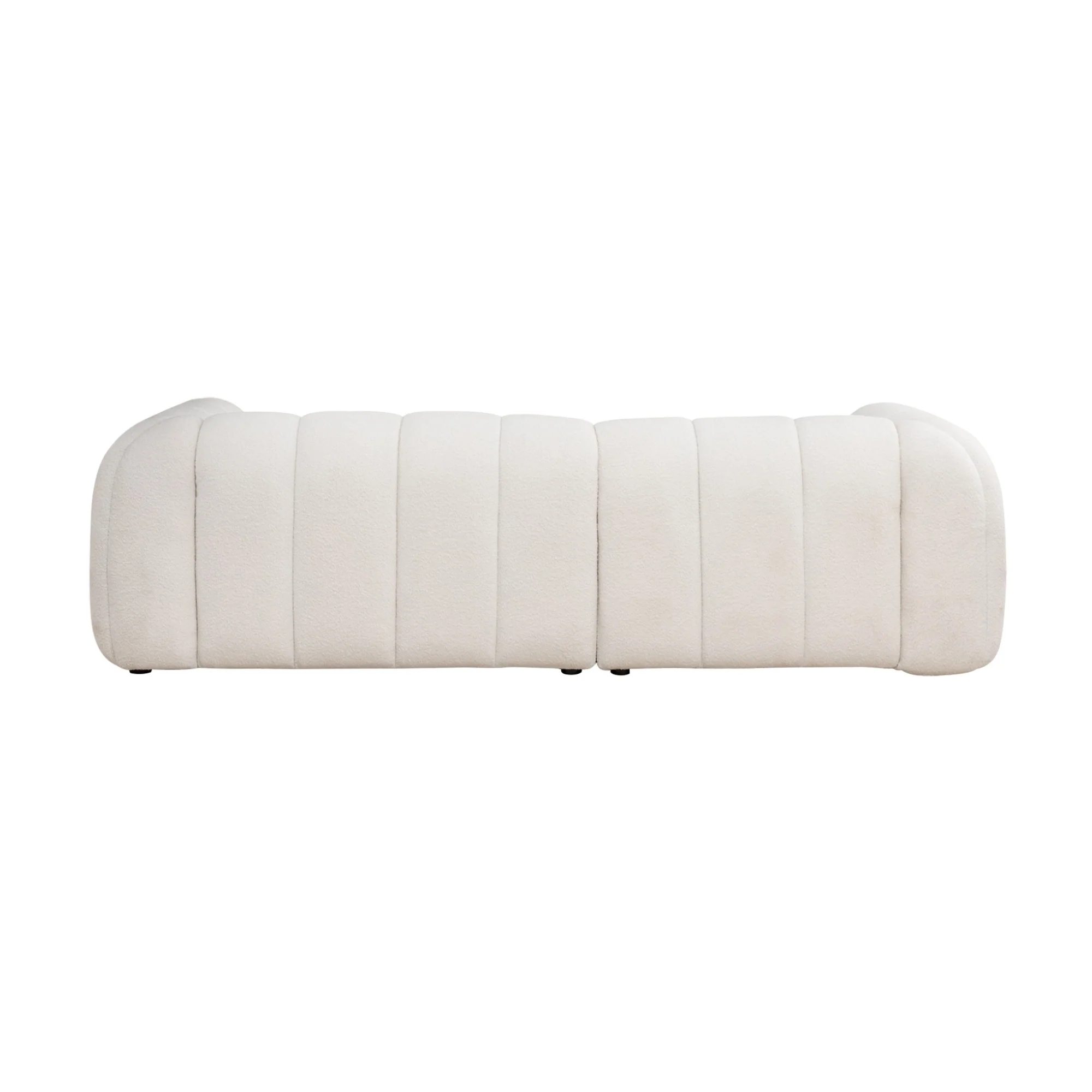 Gabriella 3 Seater Sofa Woven Fabric Boucle White - Image 4