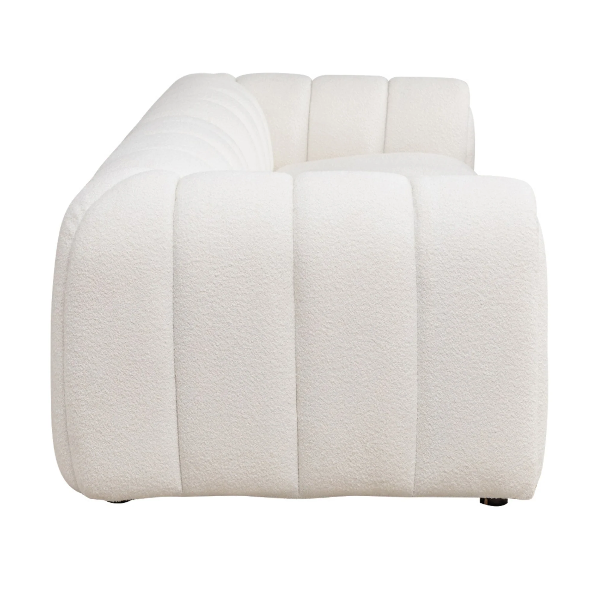 Gabriella 4 Seater Sofa Woven Fabric Boucle White - Image 4