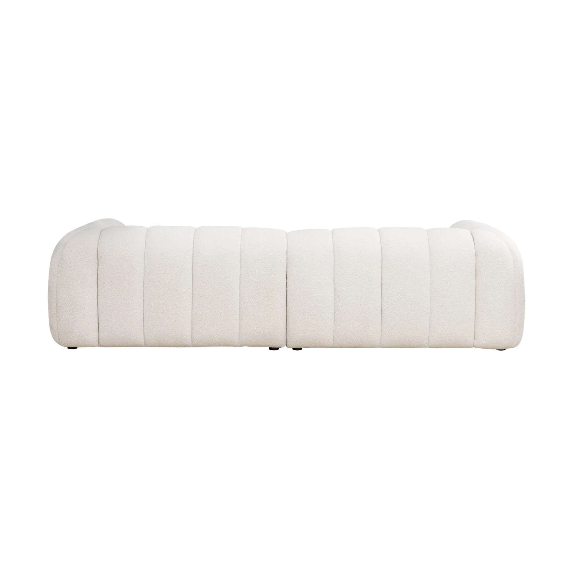 Gabriella 4 Seater Sofa Woven Fabric Boucle White - Image 5
