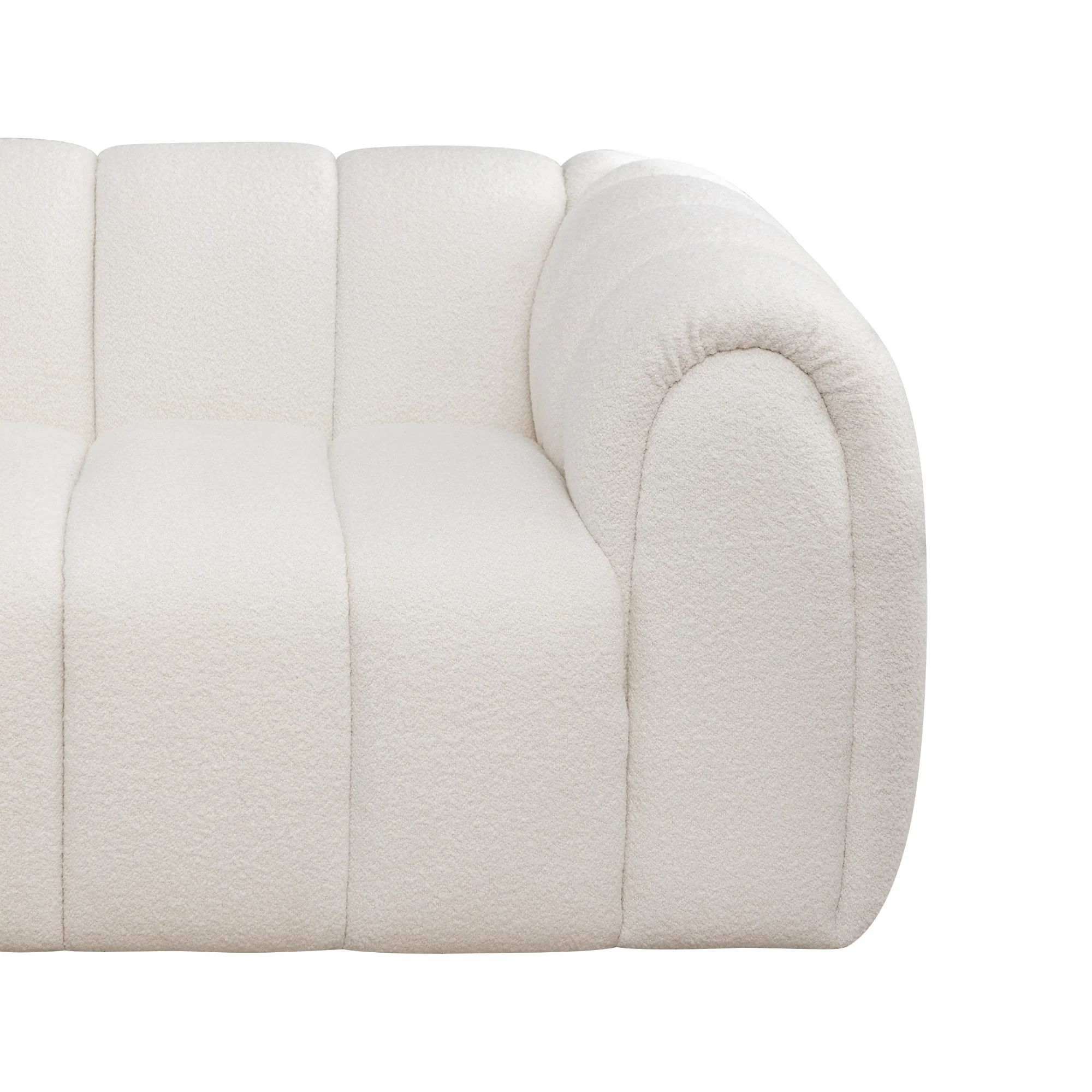 Gabriella 4 Seater Sofa Woven Fabric Boucle White - Image 6