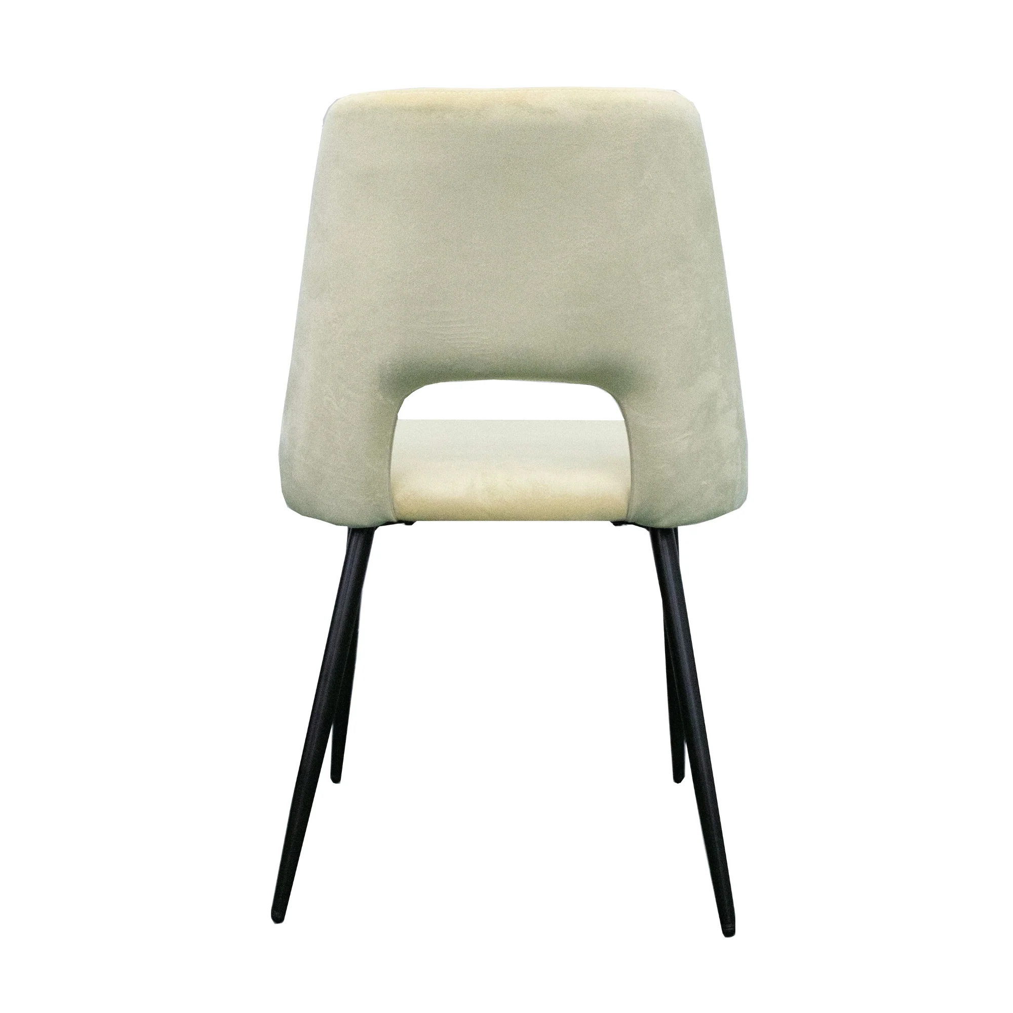 Geena 4pc Set Velvet Fabric Dining Chair Beige - Image 3