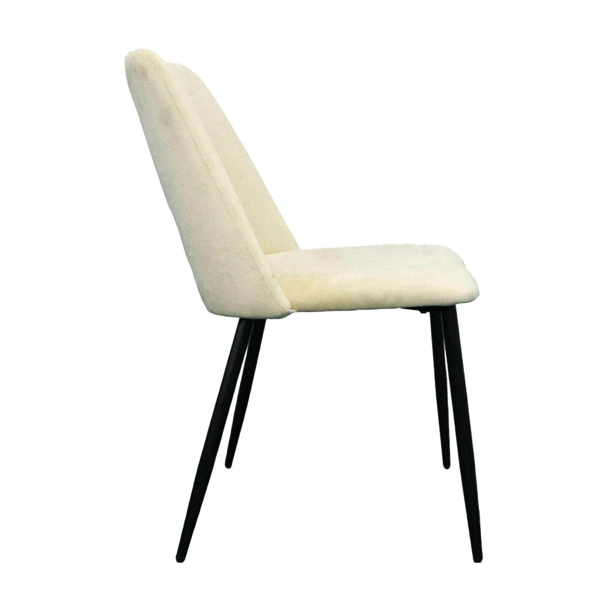 Geena 4pc Set Velvet Fabric Dining Chair Beige - Image 4