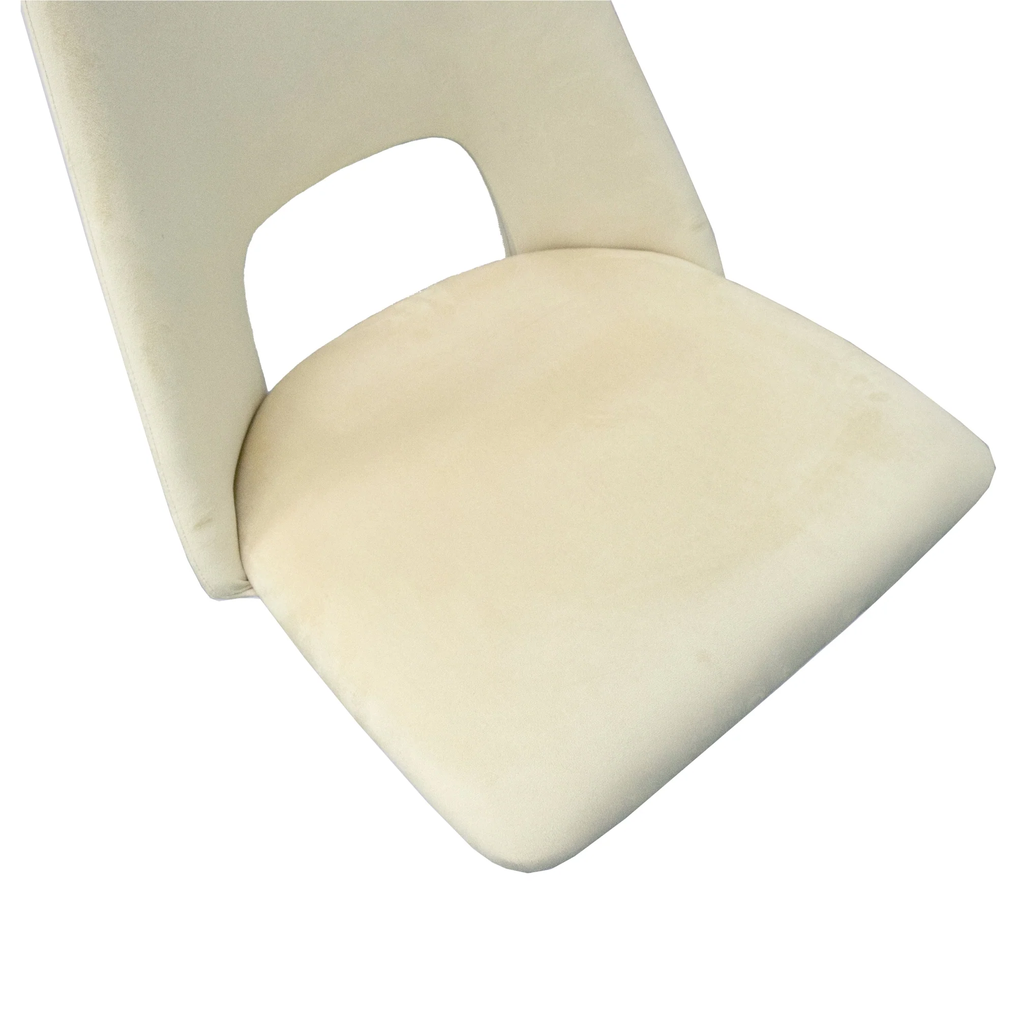 Geena 4pc Set Velvet Fabric Dining Chair Beige - Image 5