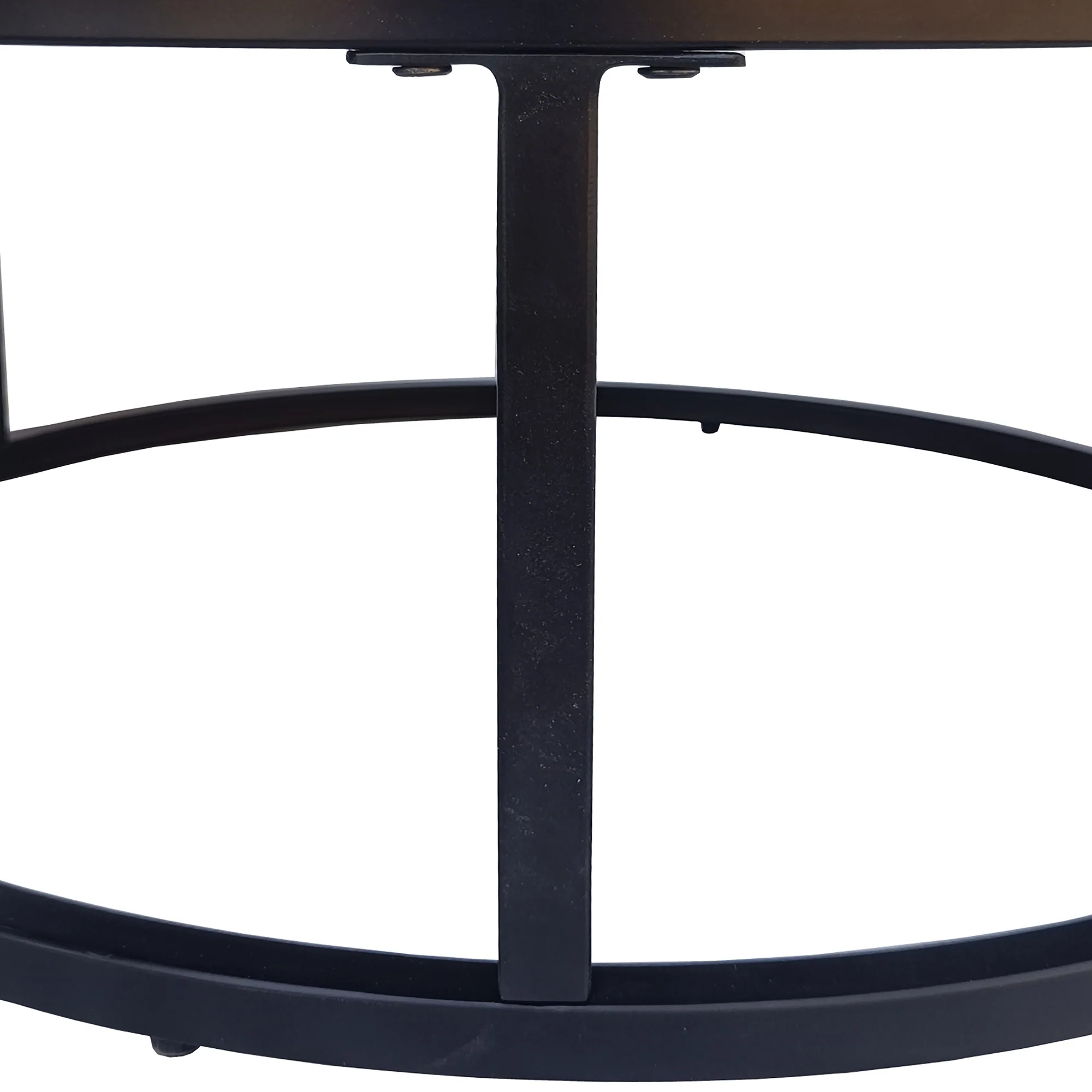 Gemini 2pc Set Round Nesting Coffee Table Mango Wood Top Walnut - Image 4