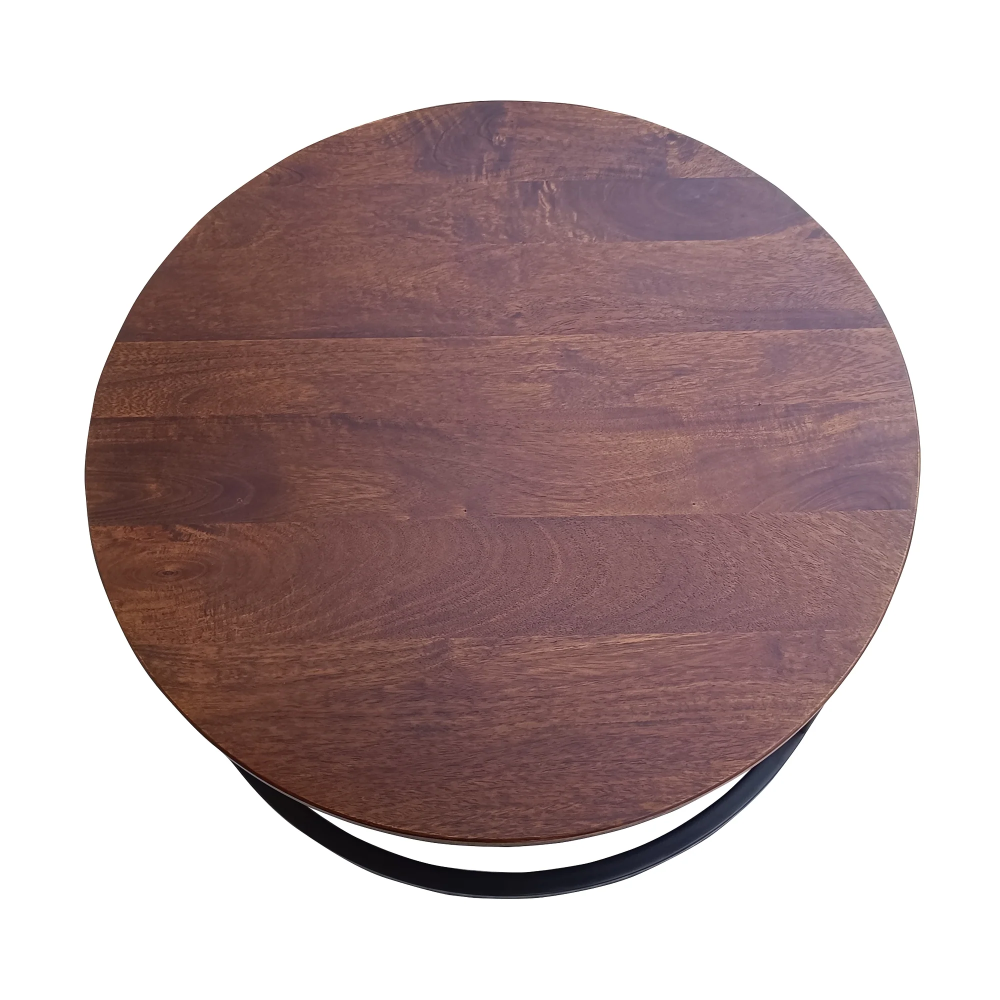 Gemini 2pc Set Round Nesting Coffee Table Mango Wood Top Walnut - Image 5