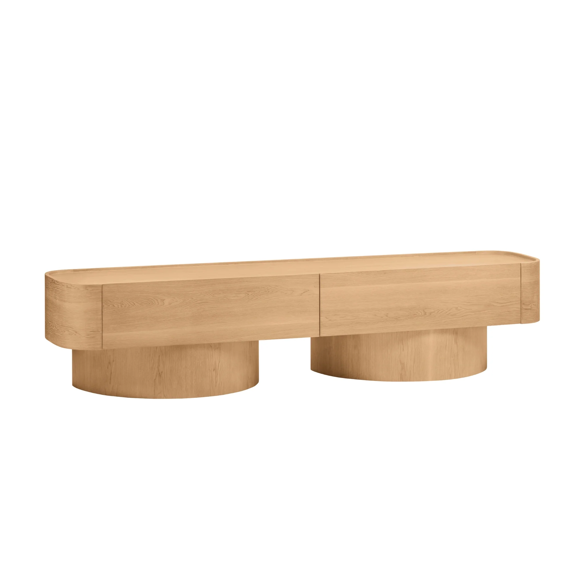 Gidon   220cm 2 Drawers ETU Entertainment TV Unit Natural - Image 4