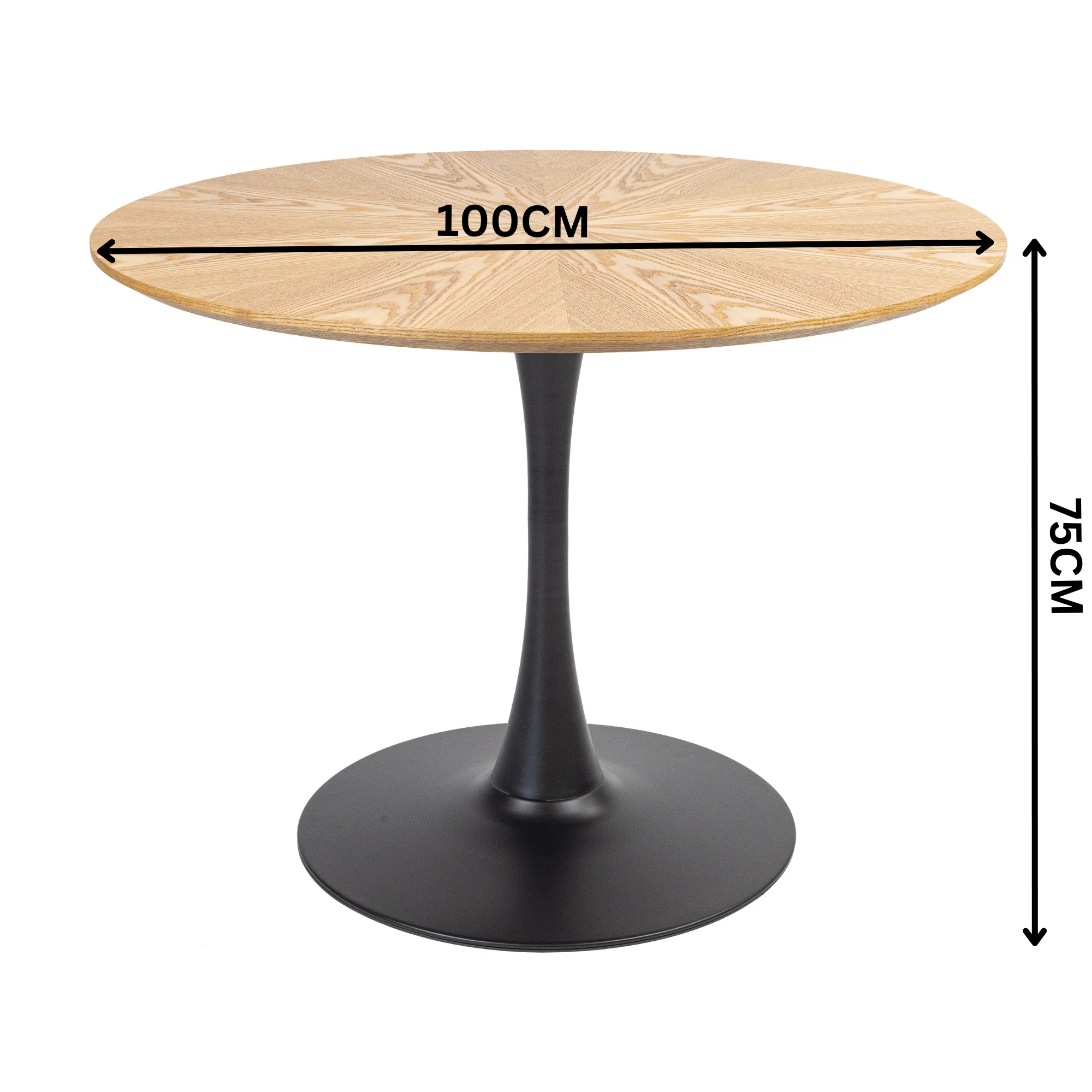 Globe 100cm Round Dining Table Natural - Image 2