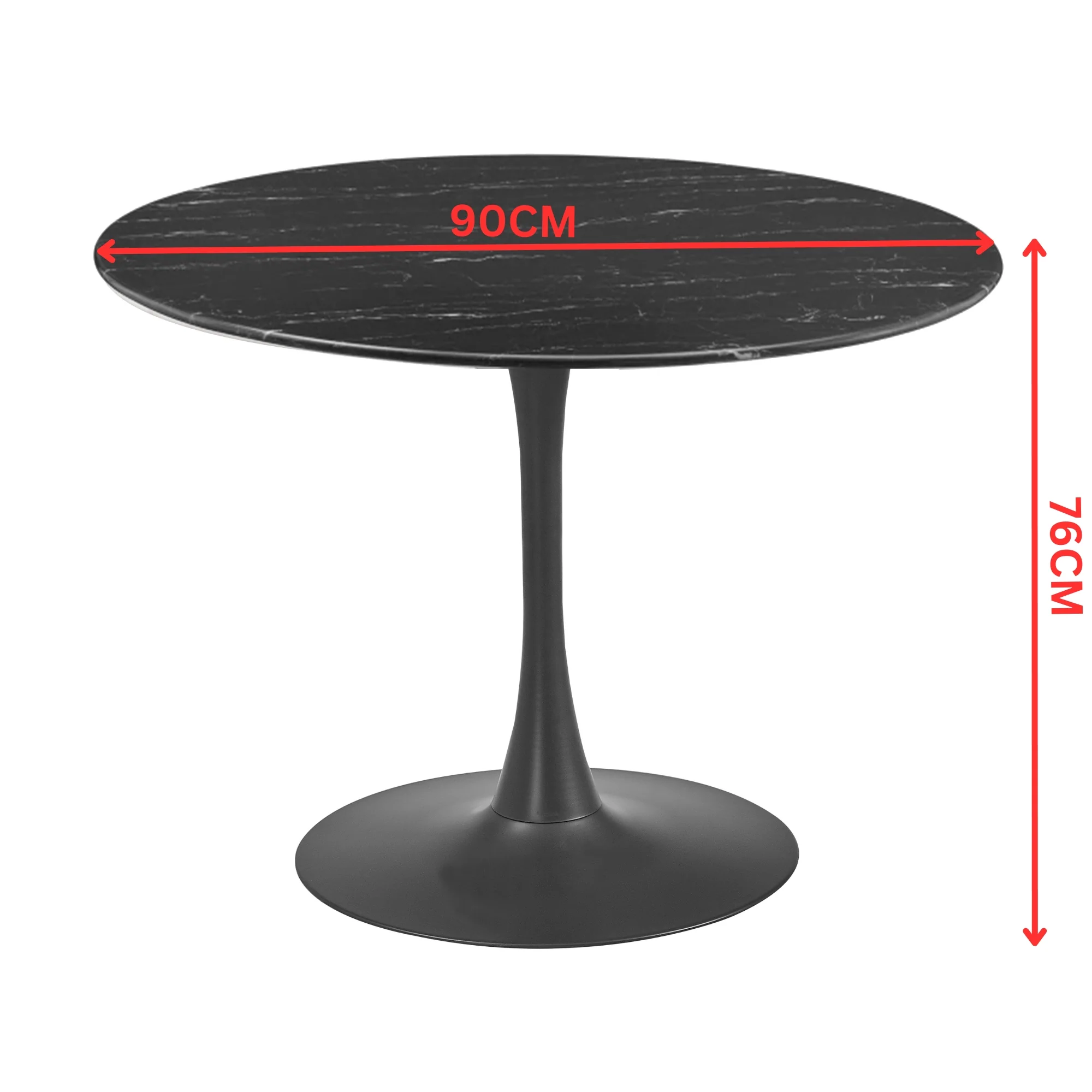 Globe 90cm Round Dining Table Dark Grey - Image 3