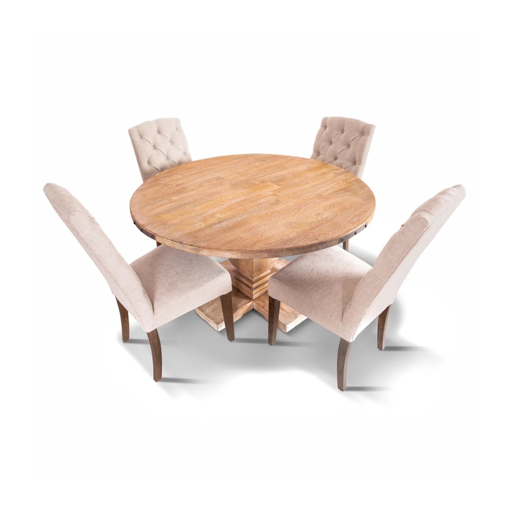 Gloriosa 5pc 135cm Round Dining Table Chair Set - Image 3