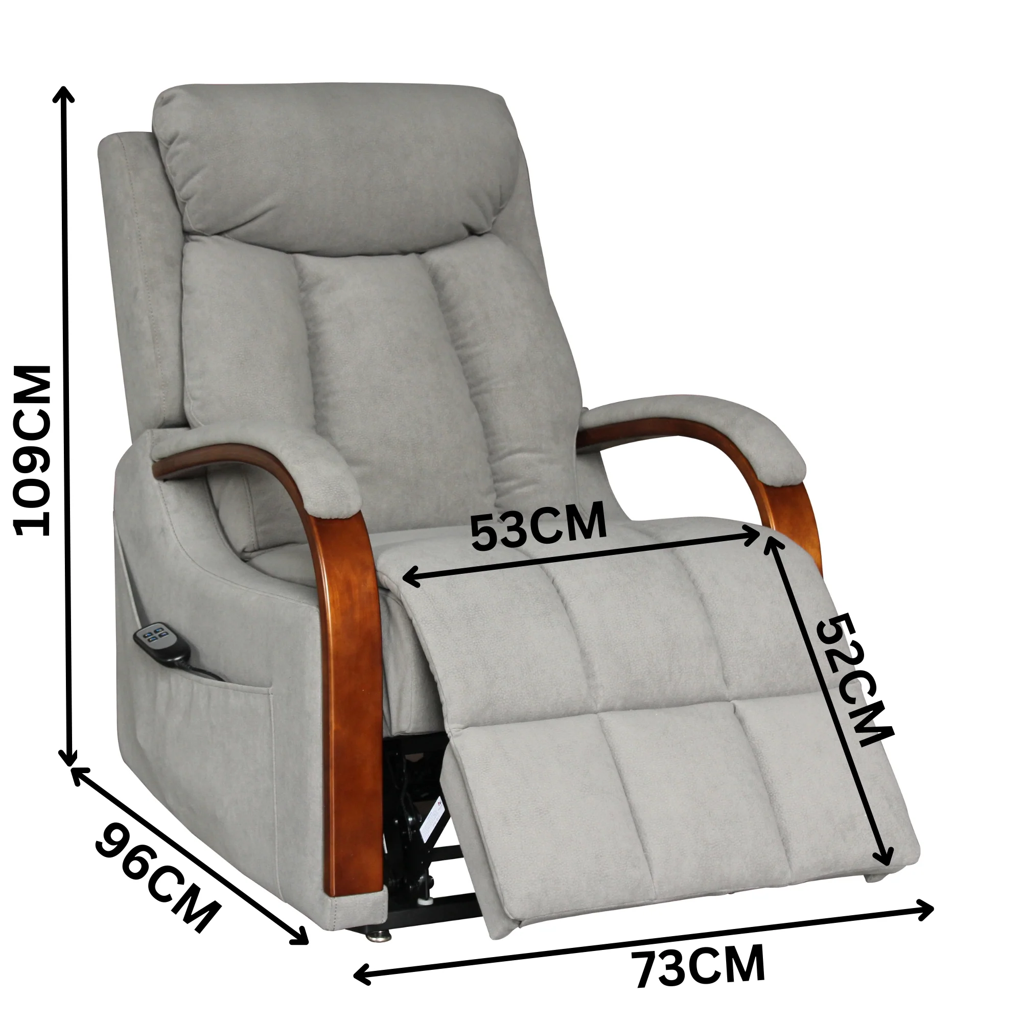 Grace Dual Motor 150kgs Recliner Lift Chair Graphite Grey - Image 3