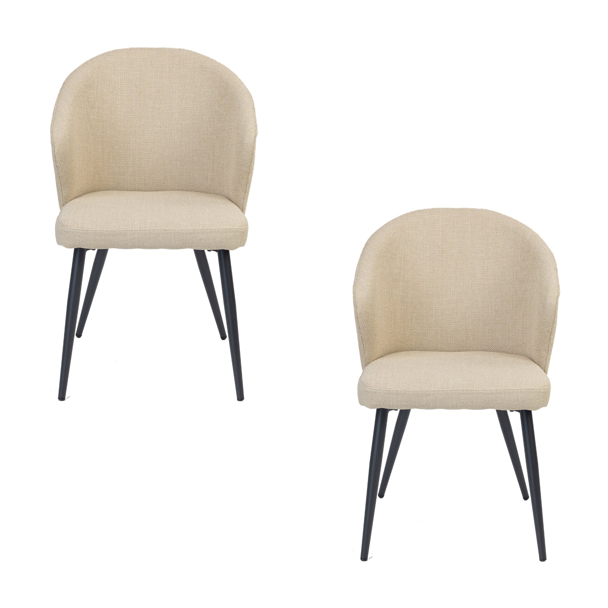 Graz 2pc Set Fabric Dining Chair Beige - Image 2