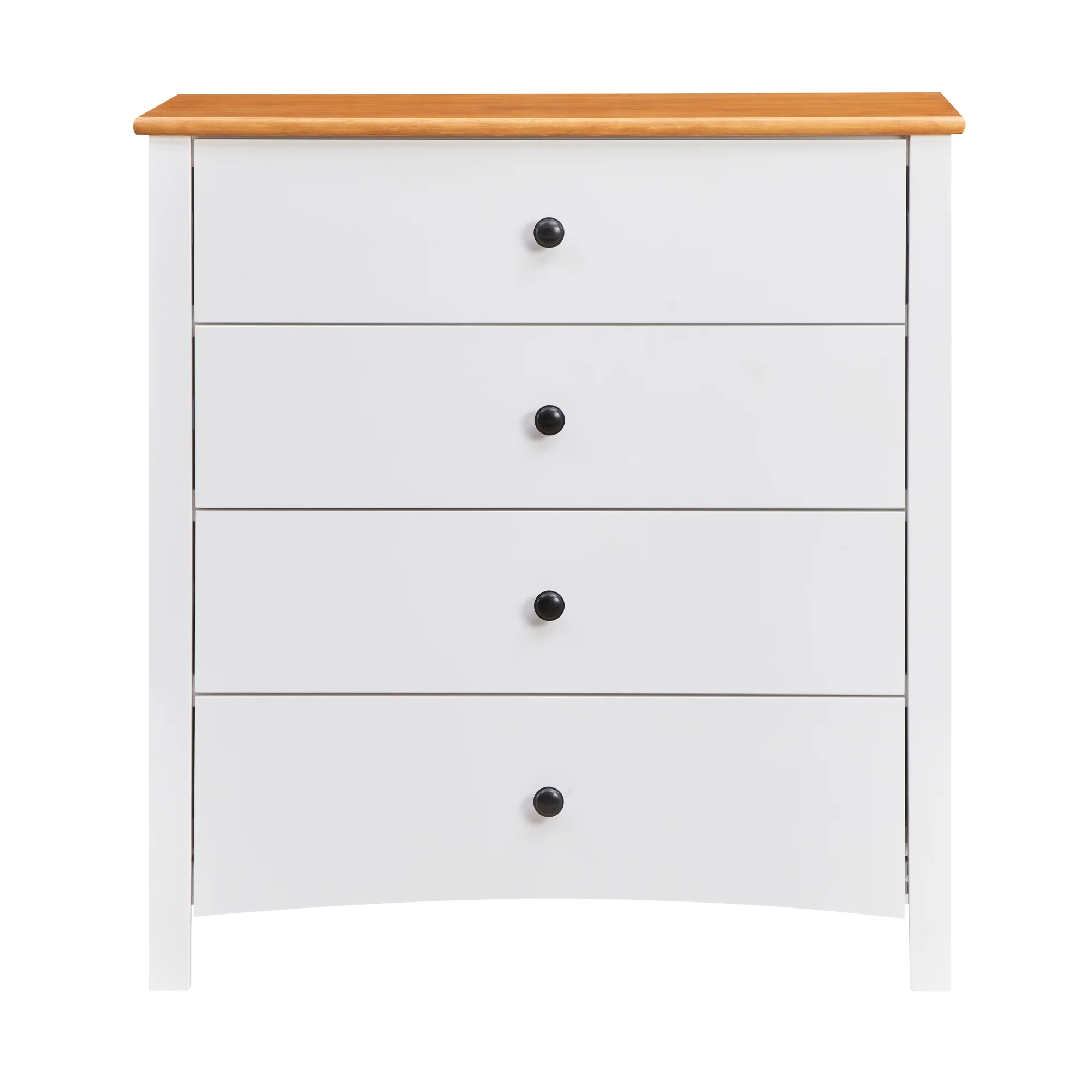Harbourview 4pc Set Double Bedroom Suite Bed Frame Bedside Table Tallboy Brown White - Image 7