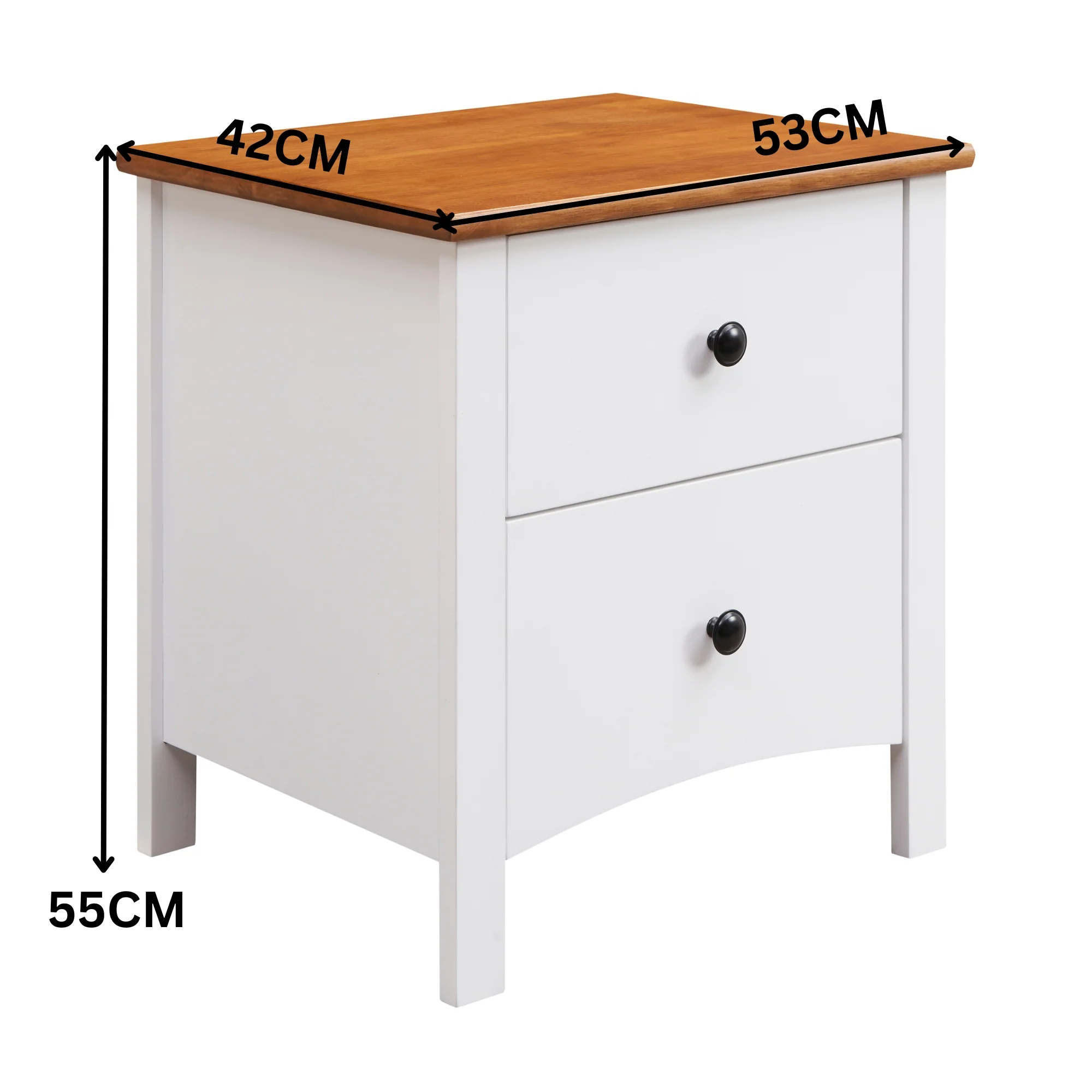 Harbourview Bedside Table Brown White - Image 3