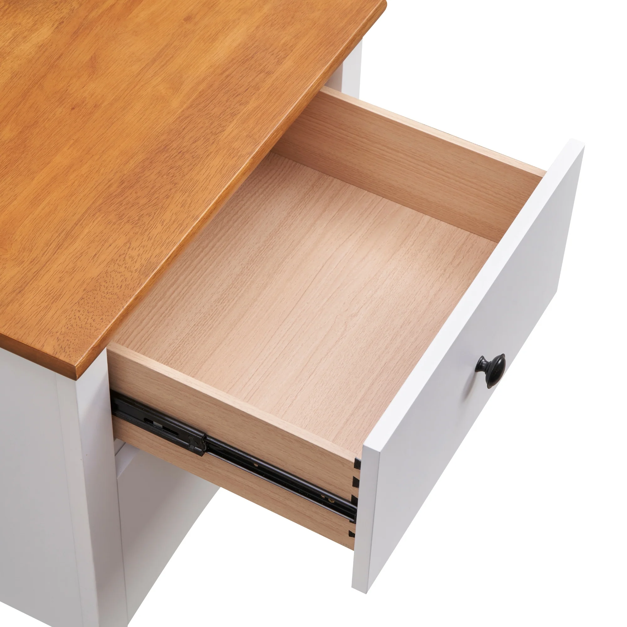 Harbourview Bedside Table Brown White - Image 6