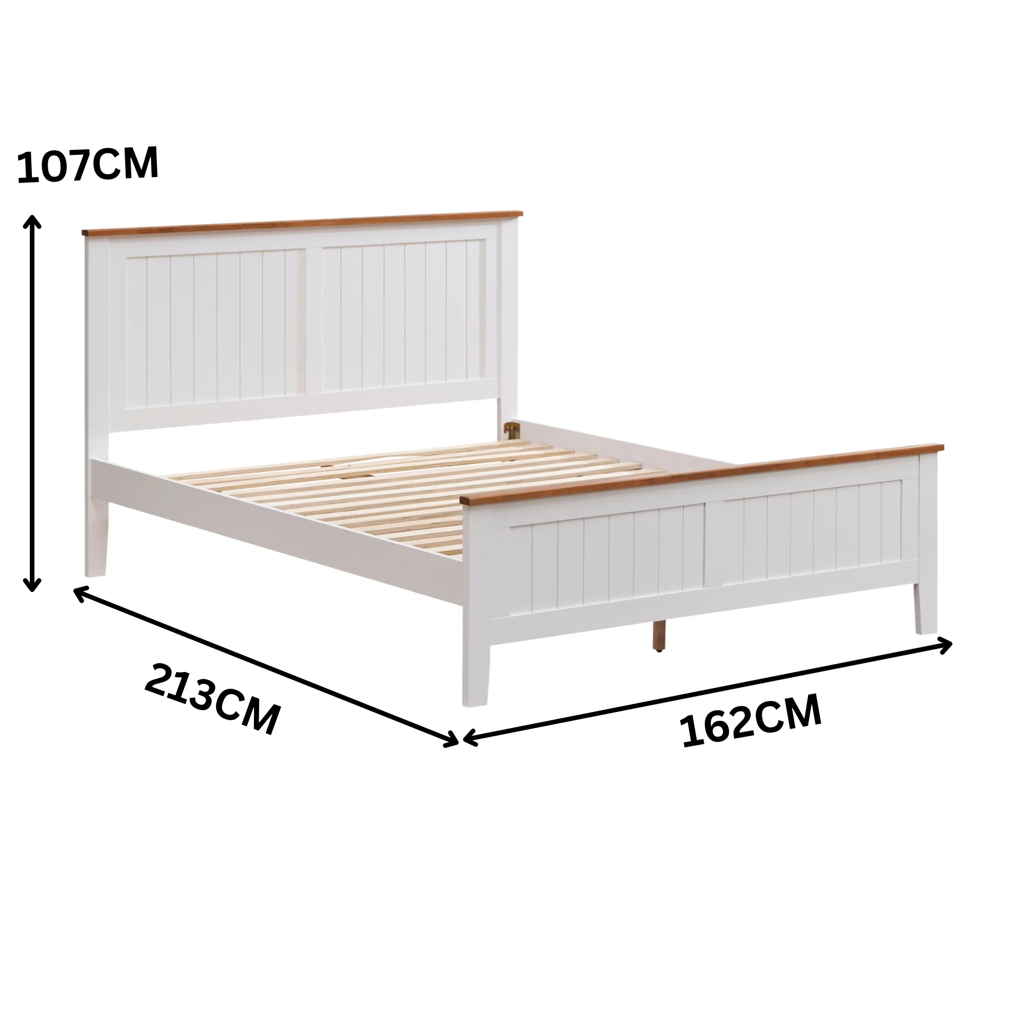 Harbourview Queen Bed Frame Brown White - Image 3