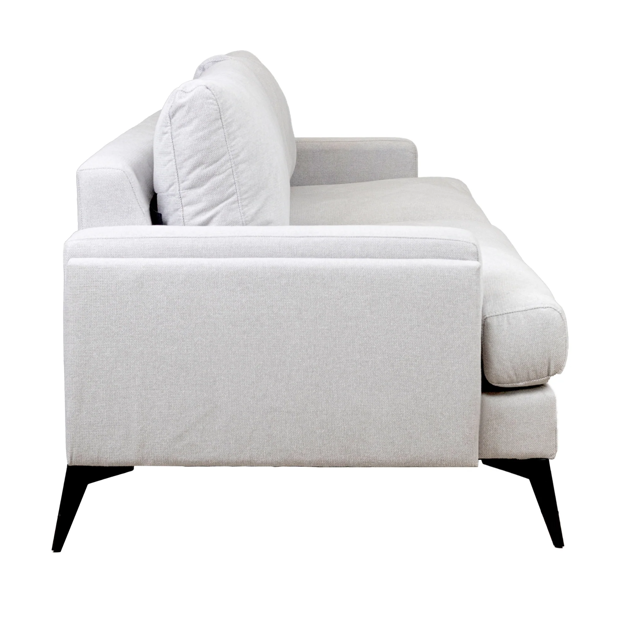 Harry 3 Seater Fabric Sofa Light Grey - Image 4