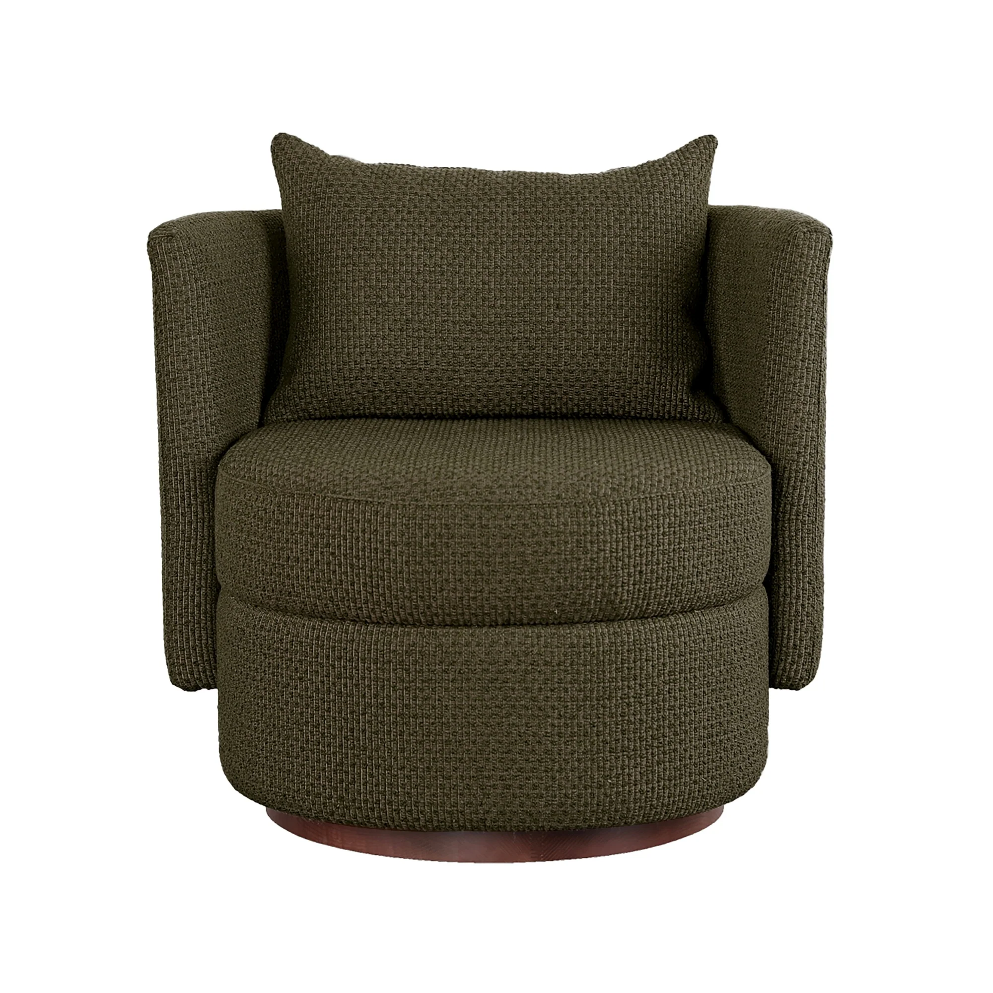 Havana Occasional Arm Chenille Chair Olive - Image 2