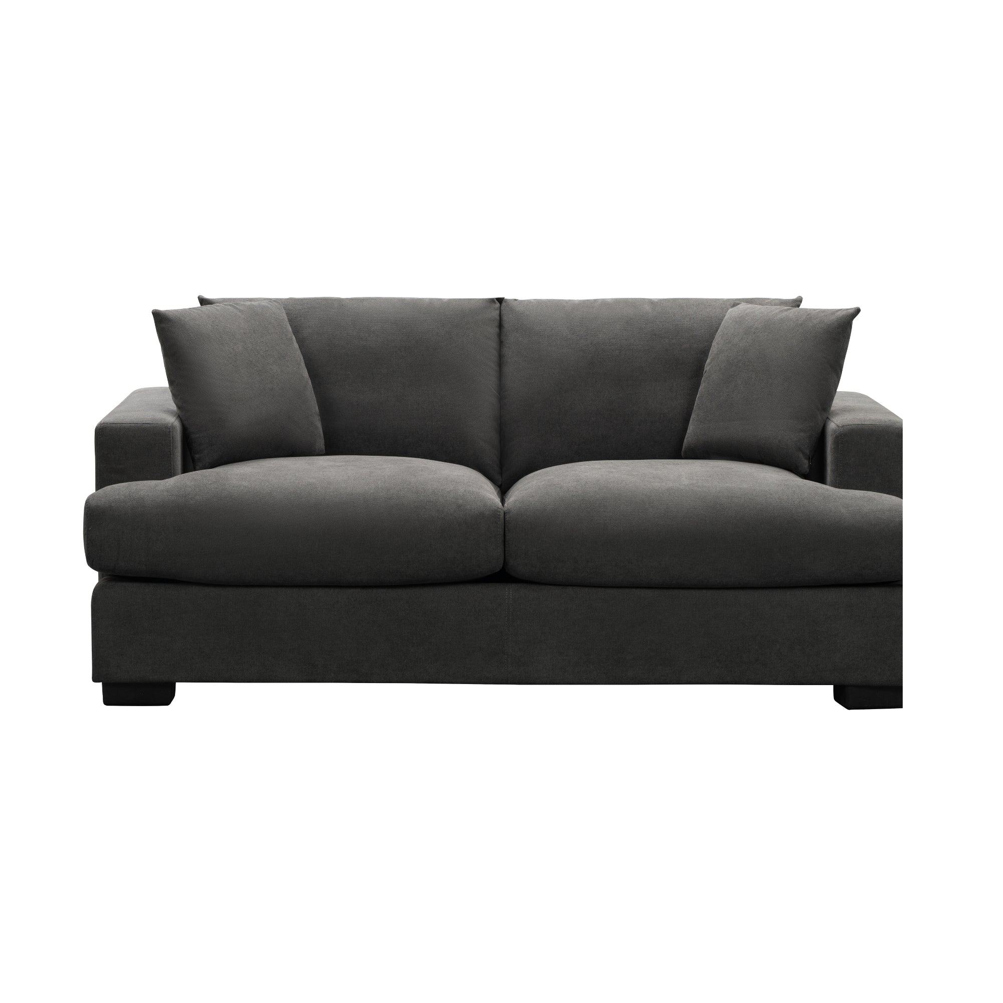 Hecate 2 Seater Fabric Sofa Lounge Dark Grey - Image 2