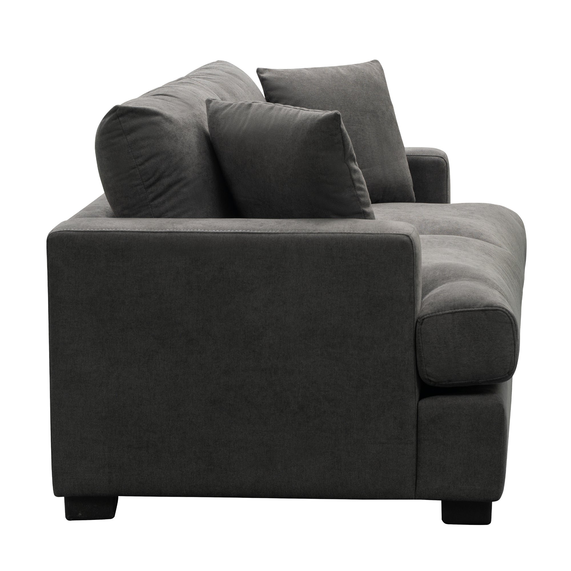 Hecate 2 Seater Fabric Sofa Lounge Dark Grey - Image 4