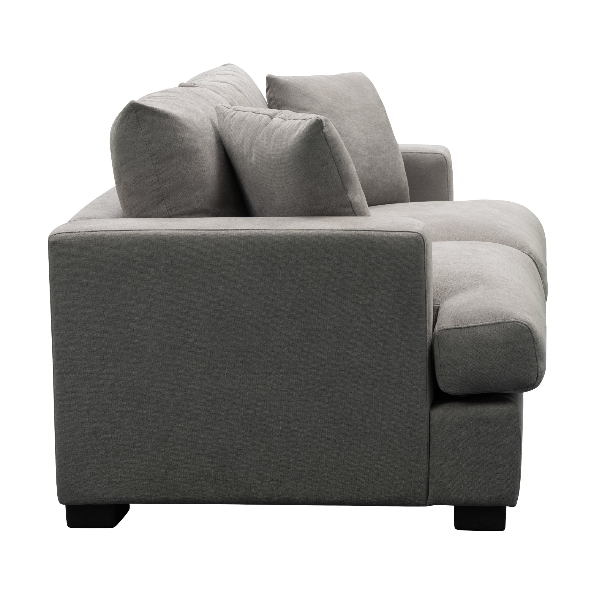 Hecate 2 Seater Fabric Sofa Lounge Light Grey - Image 4