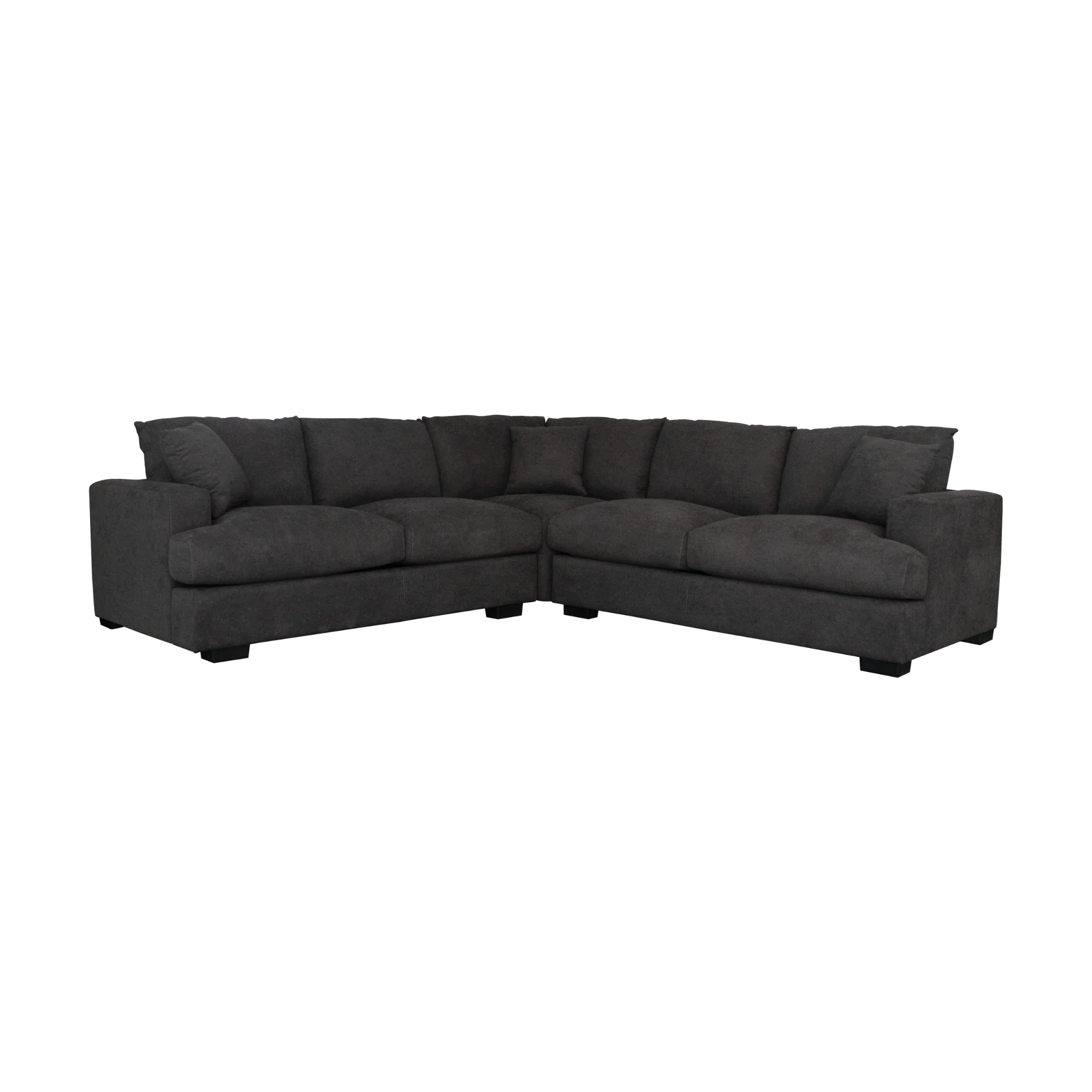 Hecate 4 Seater Corner Modular Fabric Sofa Lounge Dark Grey - Image 2