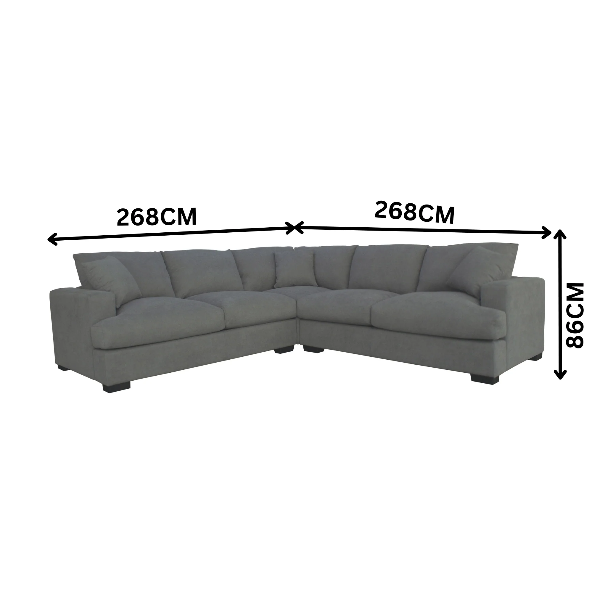 Hecate 4 Seater Corner Modular Fabric Sofa Lounge Light Grey - Image 2