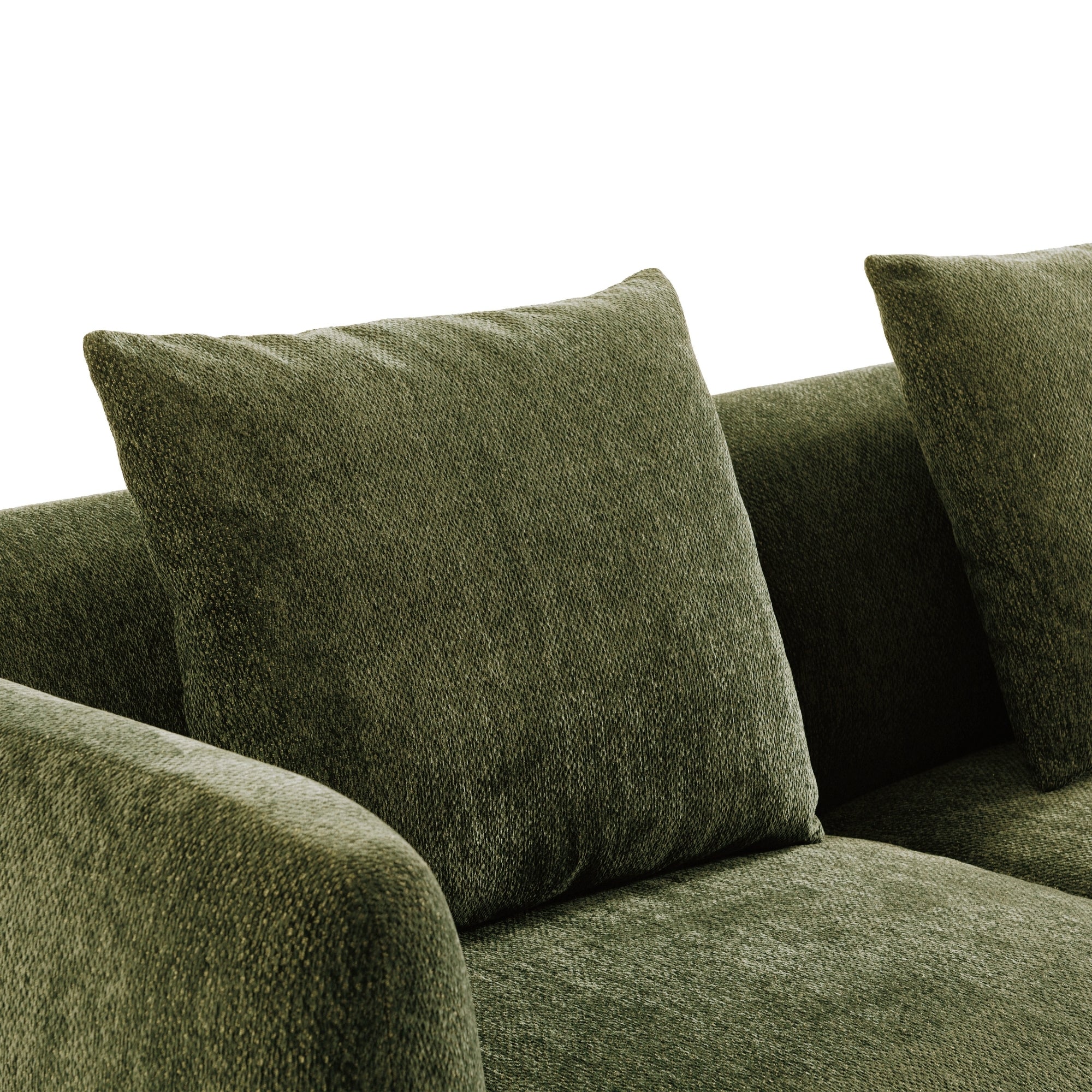 Henderson 3 Seater Chenille Sofa Green - Image 4
