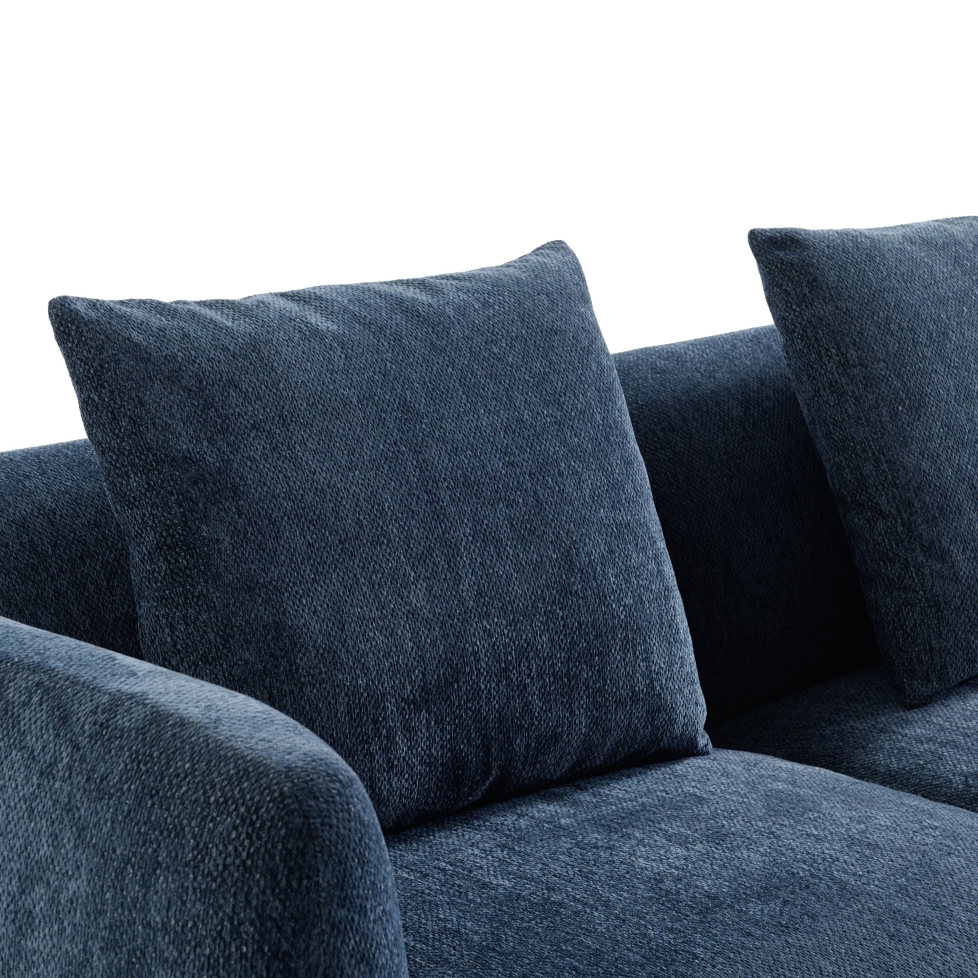 Henderson 4 Seater Chenille Sofa Navy - Image 4