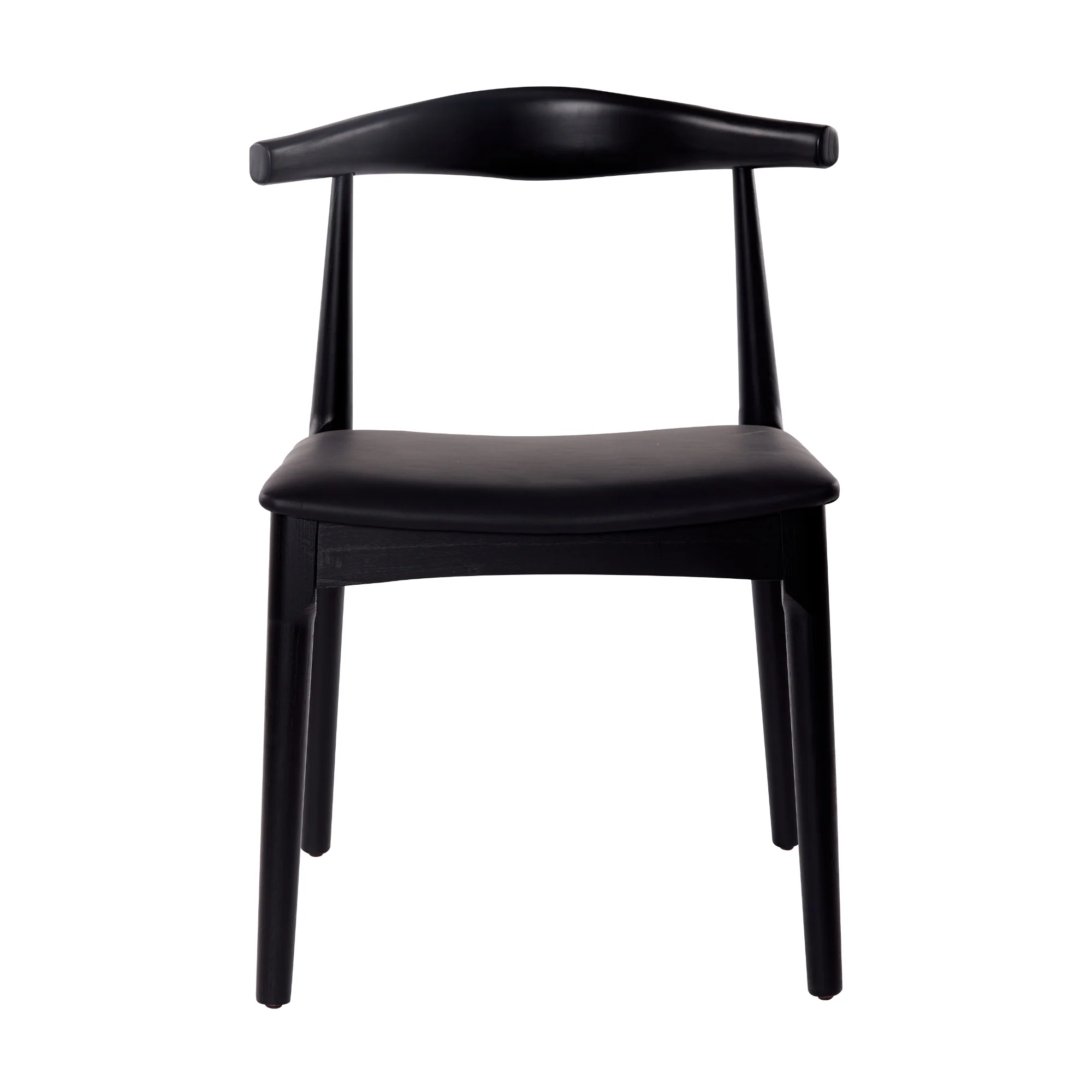 Henrik 2pc Set Dining Chair Replica Hans Wenger Elbow Black - Image 4